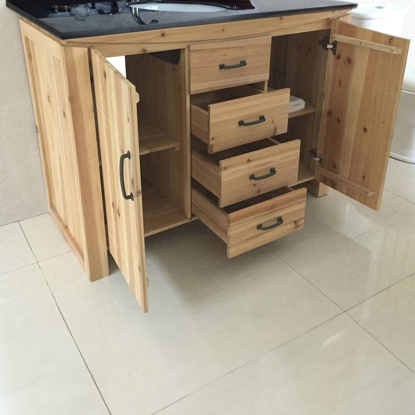 48" Single sink vanity solid fir natural