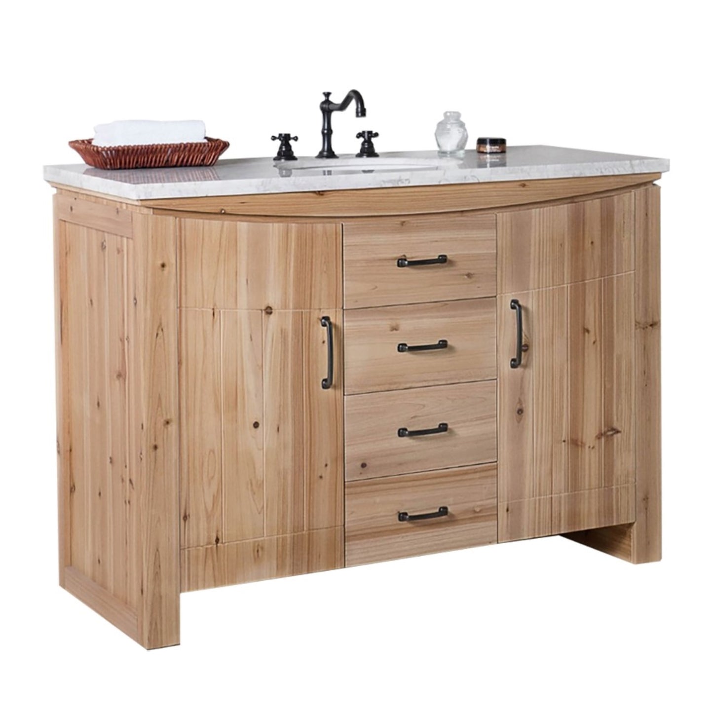 48" Single sink vanity solid fir natural