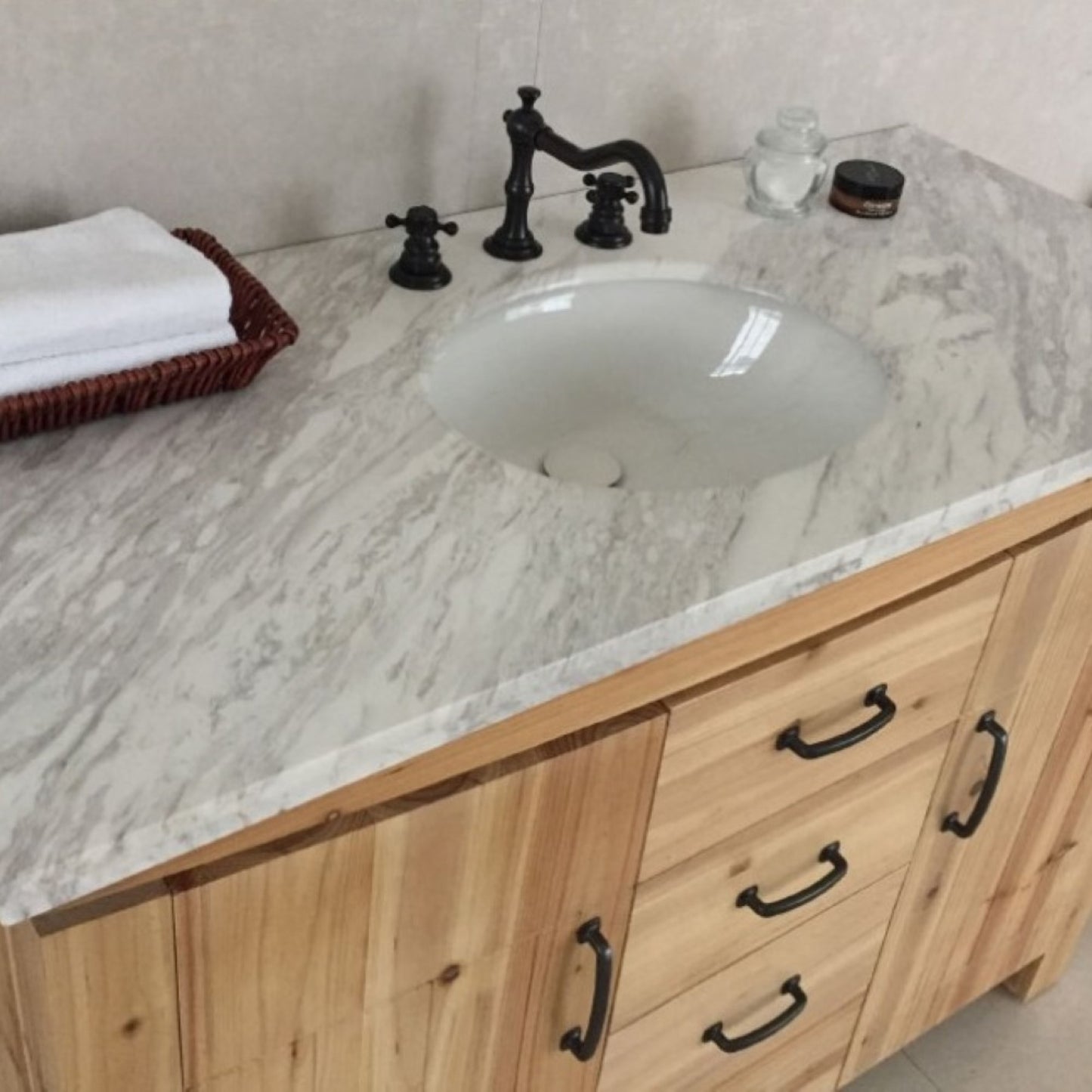 48" Single sink vanity solid fir natural