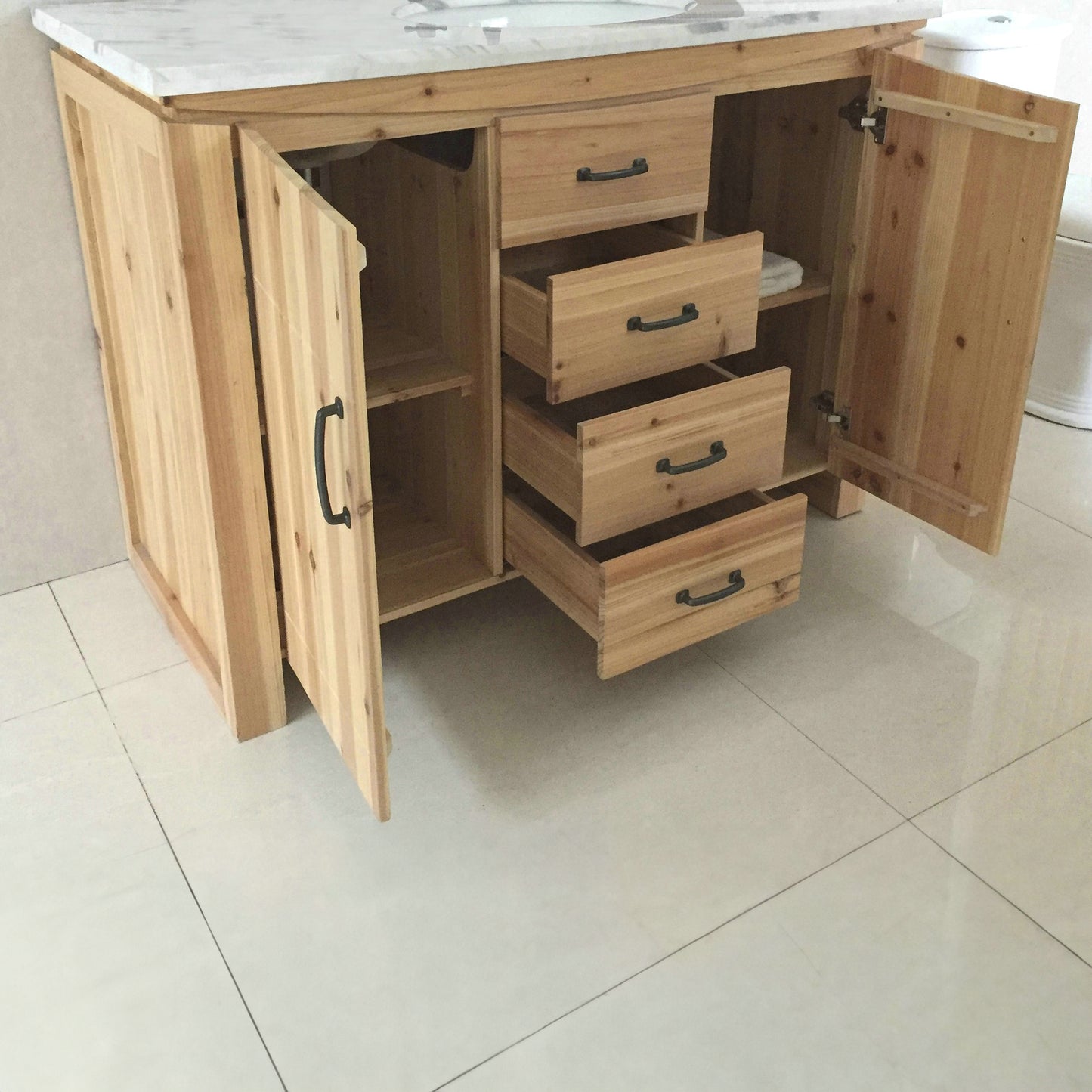 48" Single sink vanity solid fir natural