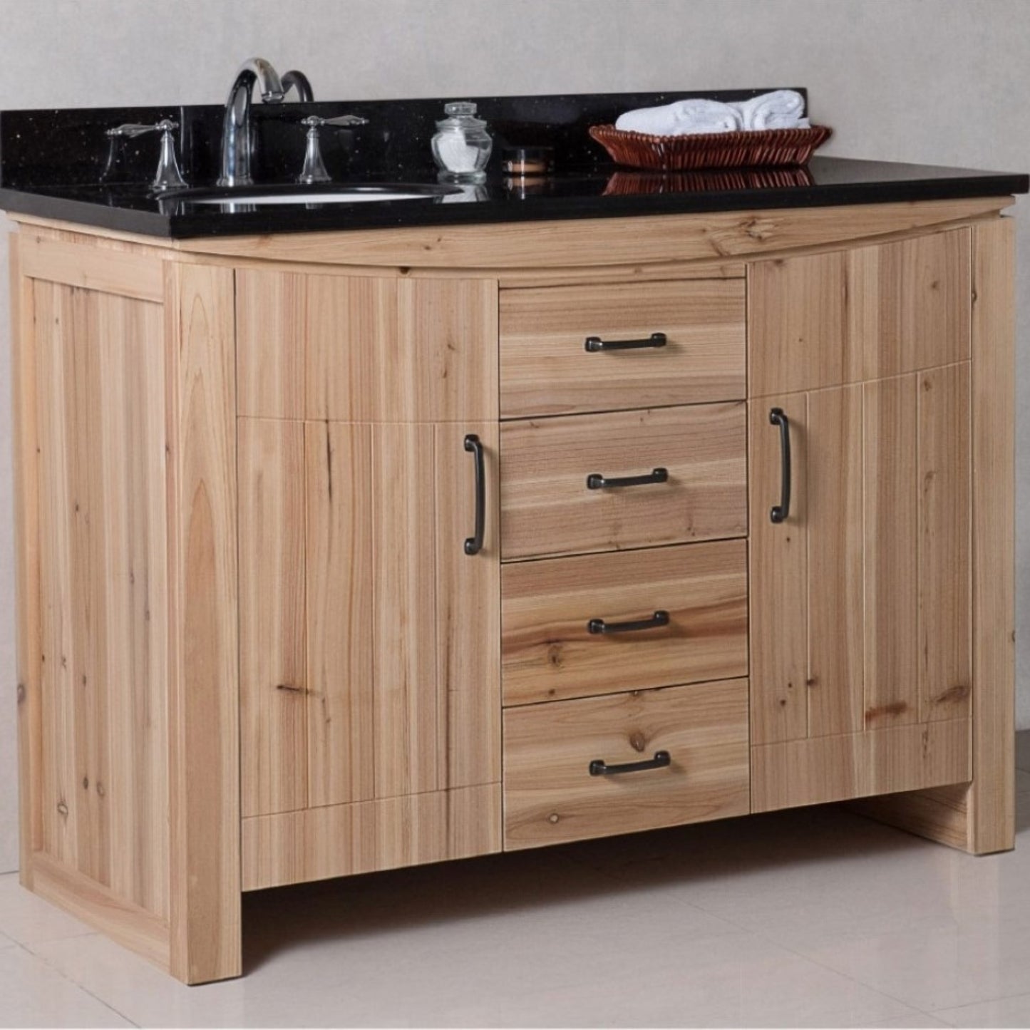 48" Single sink vanity solid fir natural