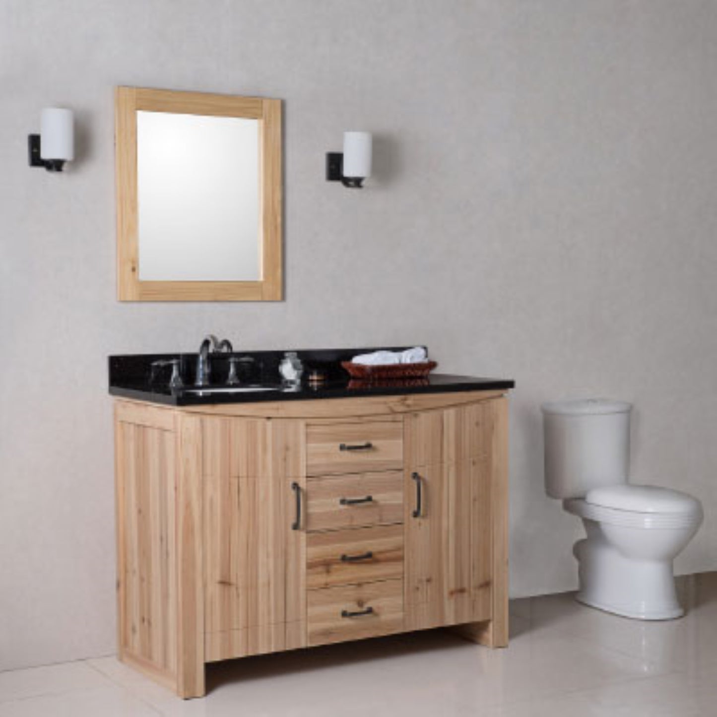 48" Single sink vanity solid fir natural