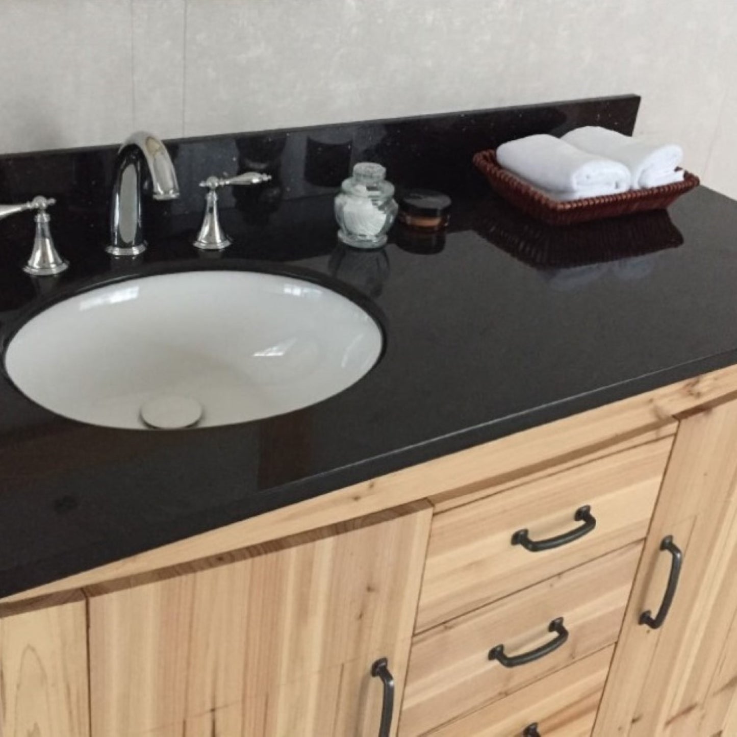 48" Single sink vanity solid fir natural