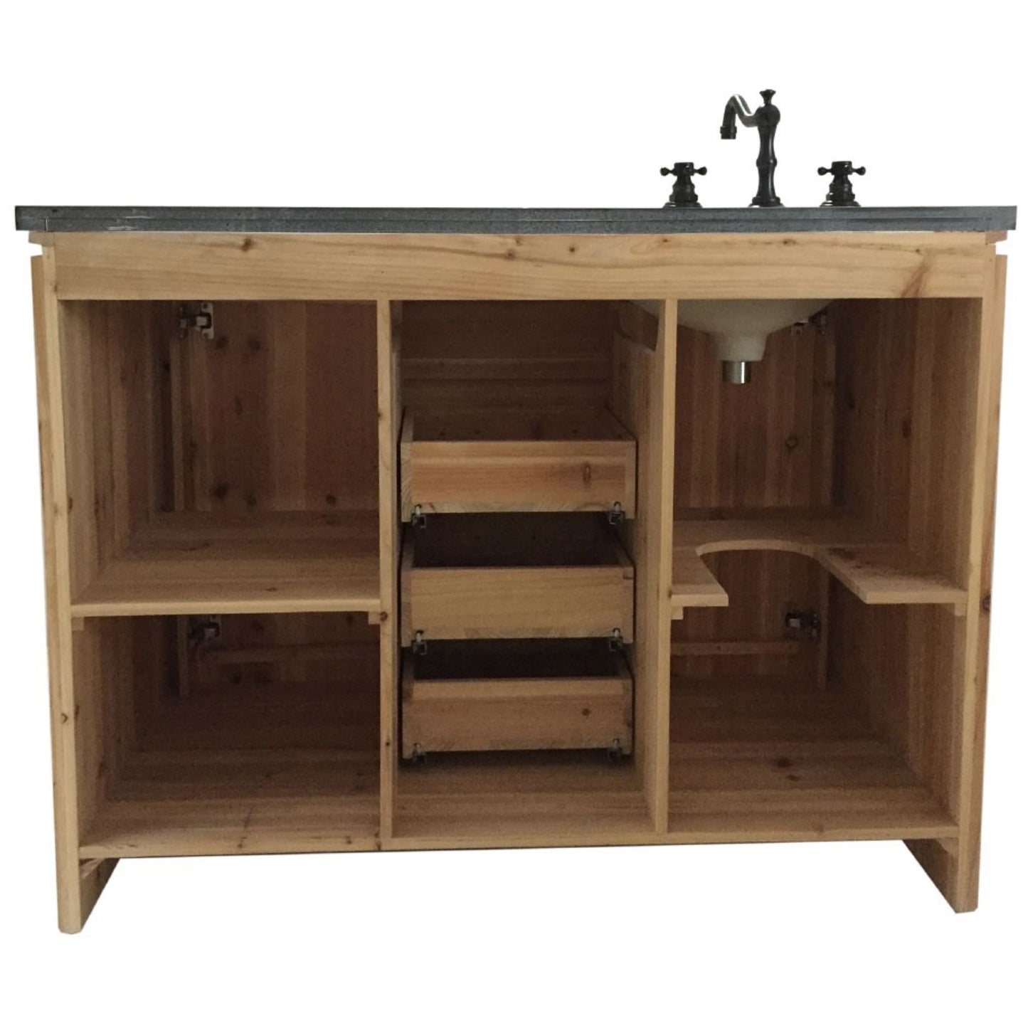 48" Single sink vanity solid fir natural