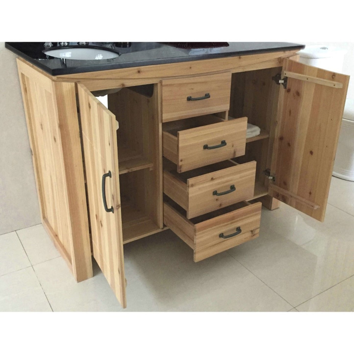48" Single sink vanity solid fir natural