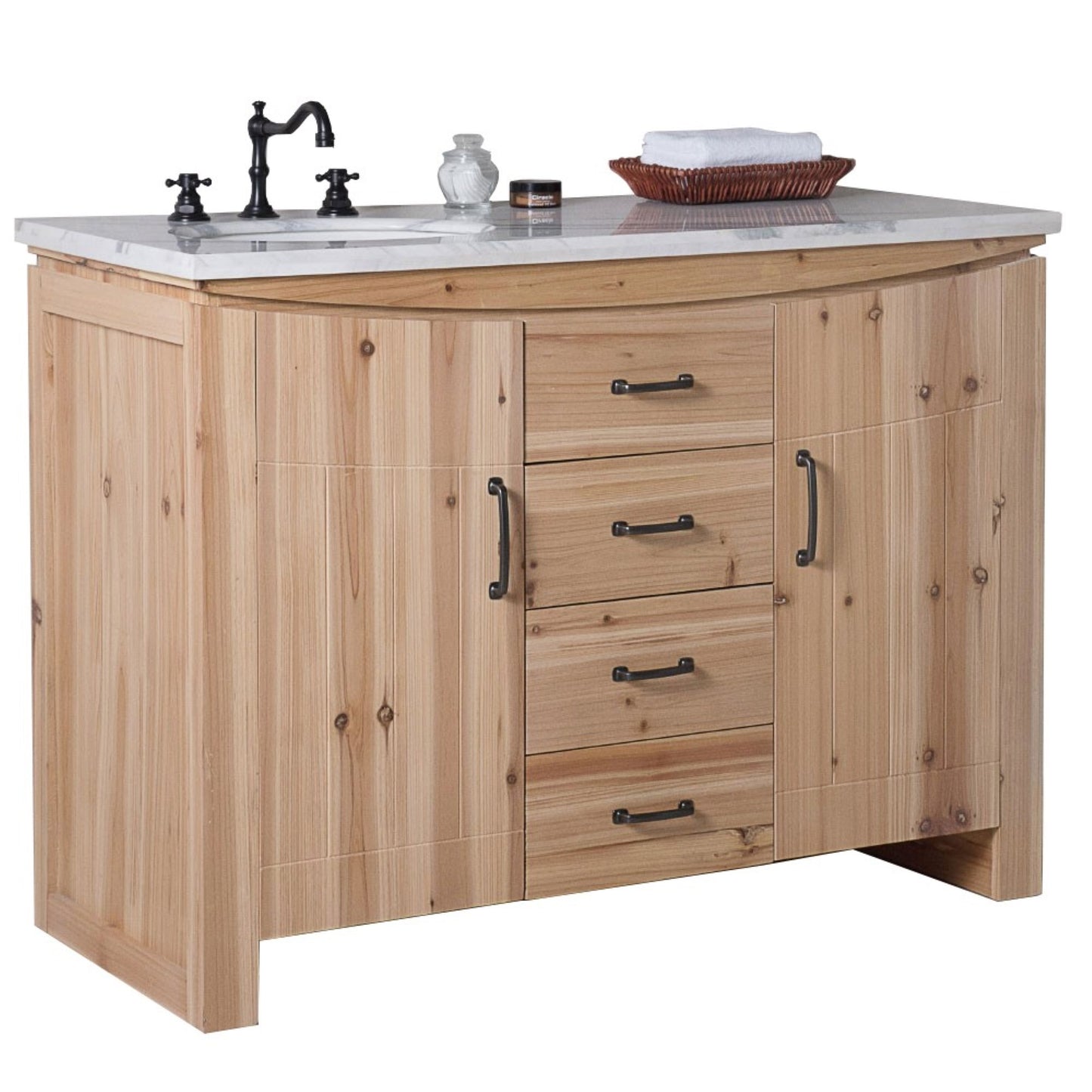 48" Single sink vanity solid fir natural
