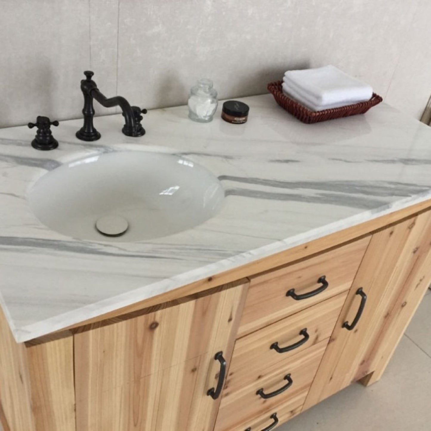 48" Single sink vanity solid fir natural