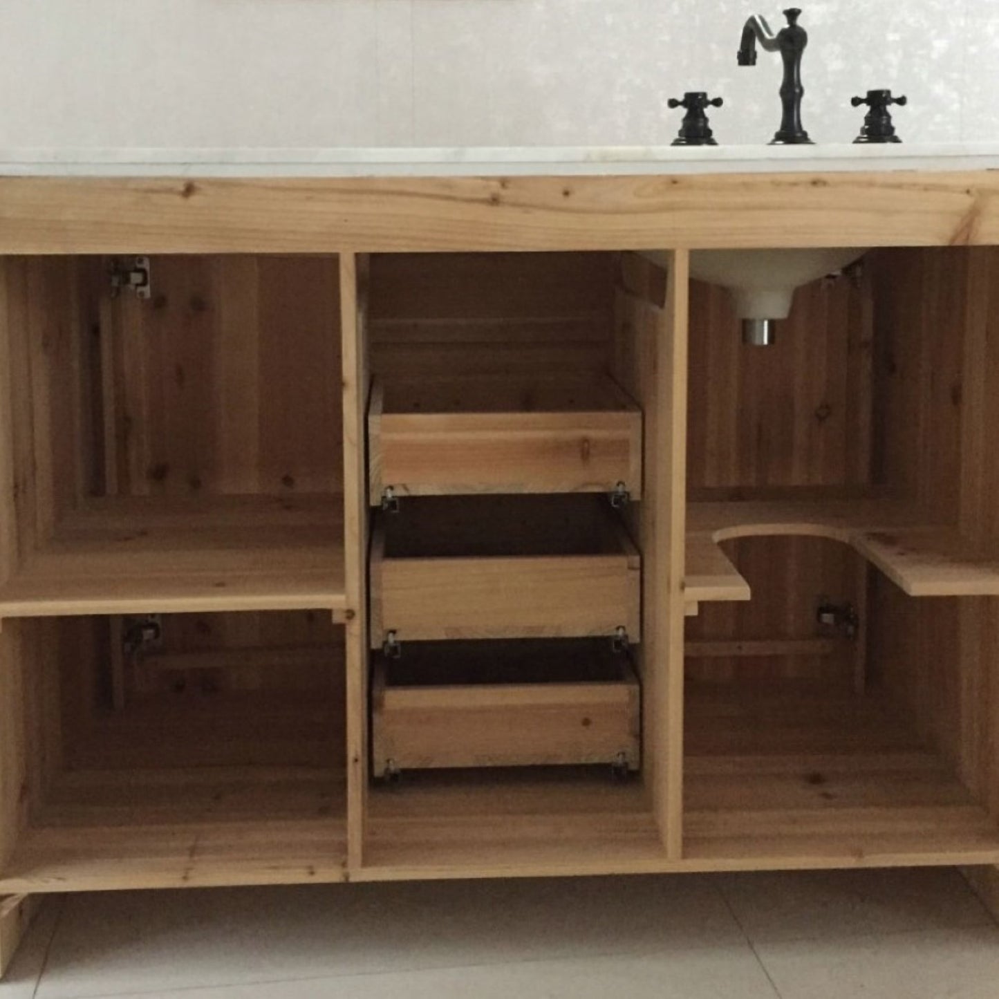 48" Single sink vanity solid fir natural