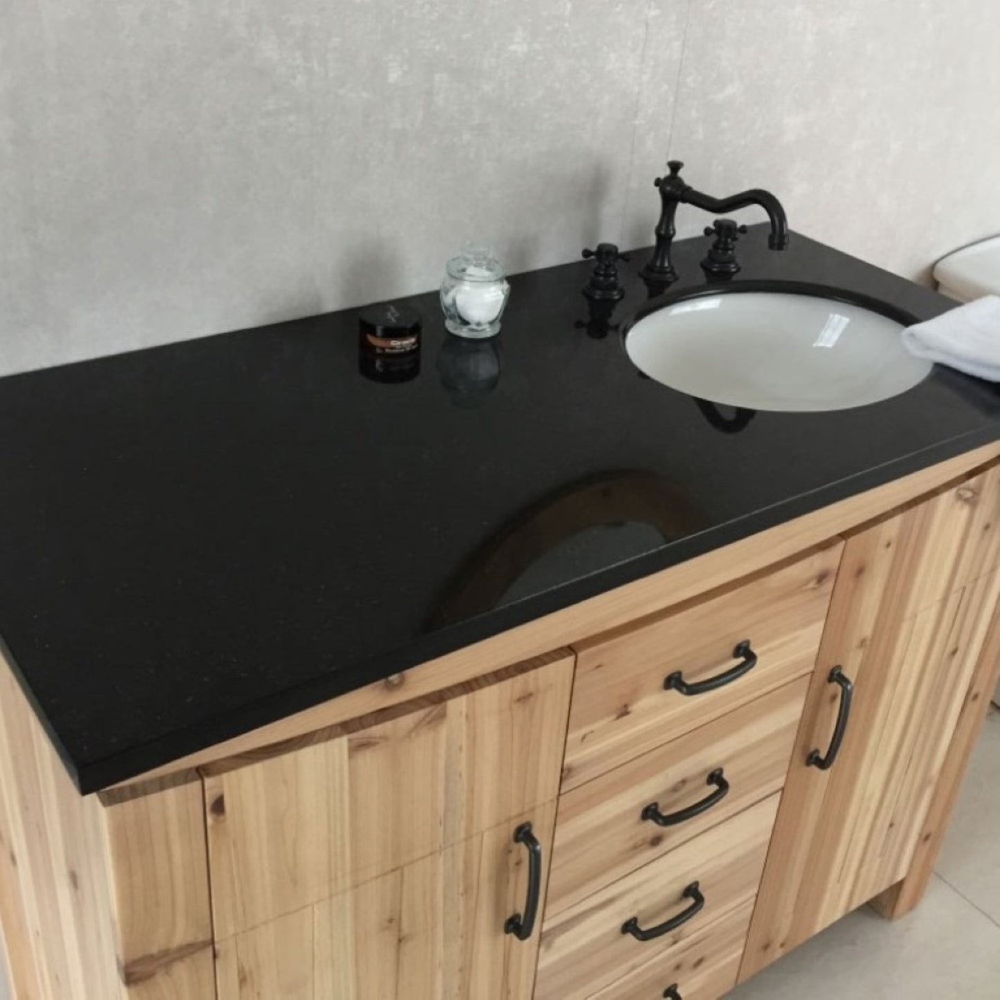 48" Single sink vanity solid fir natural