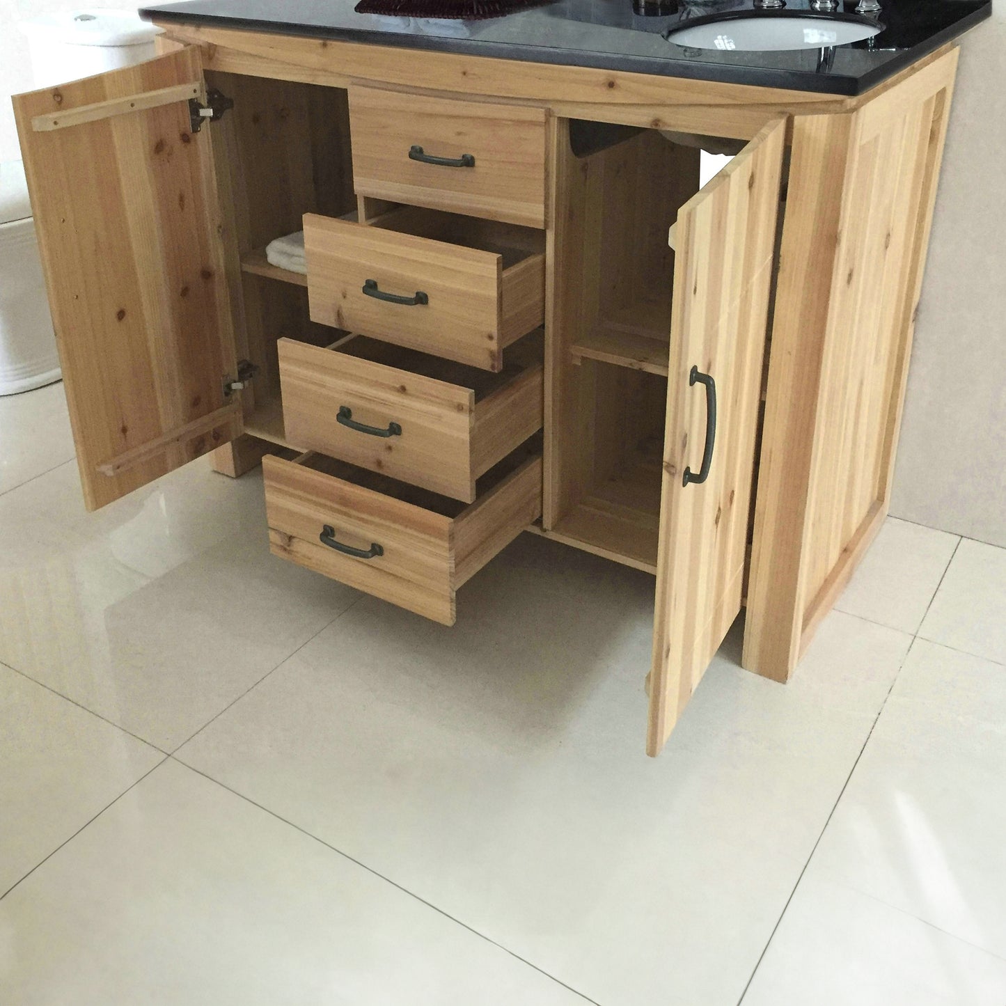 48" Single sink vanity solid fir natural