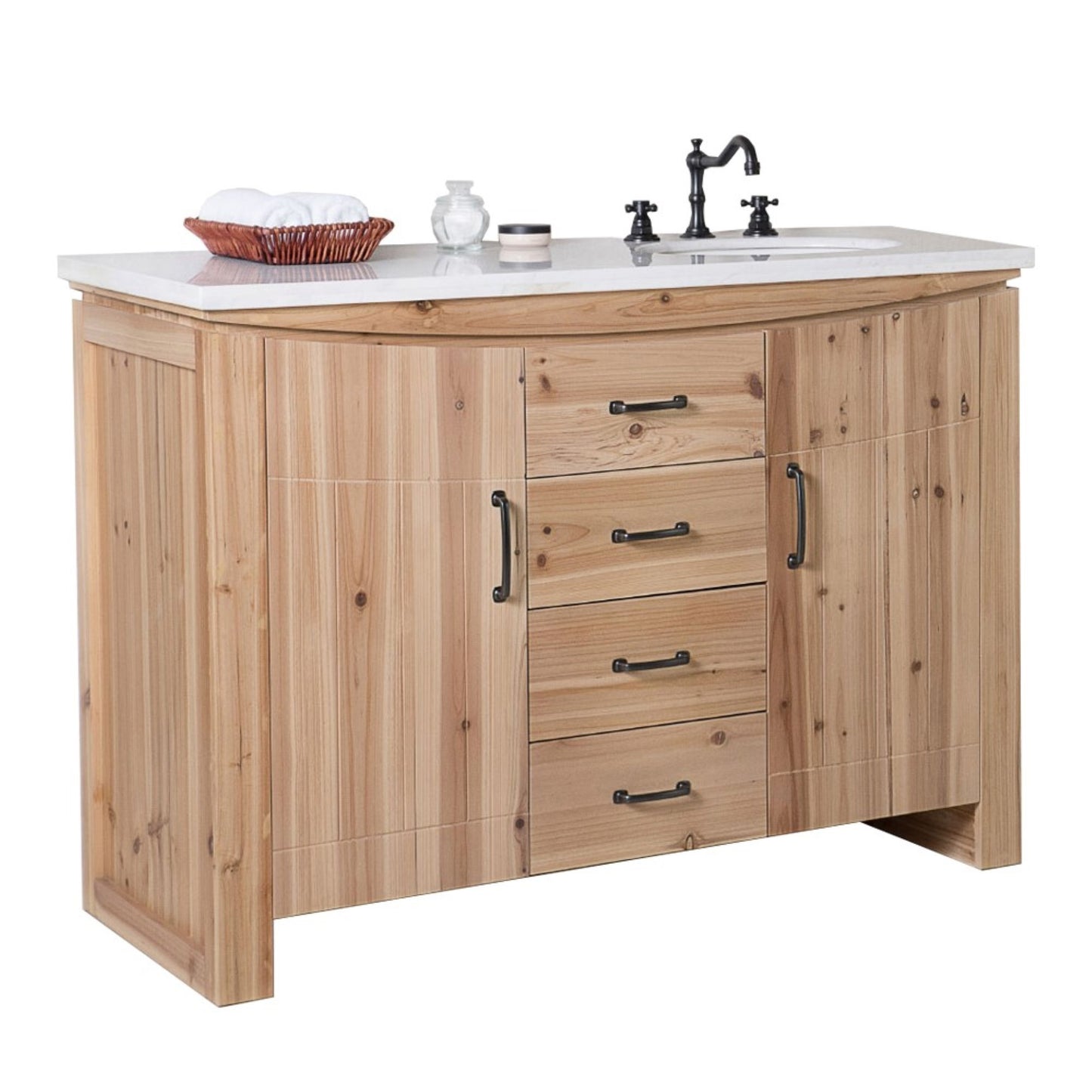 48" Single sink vanity solid fir natural