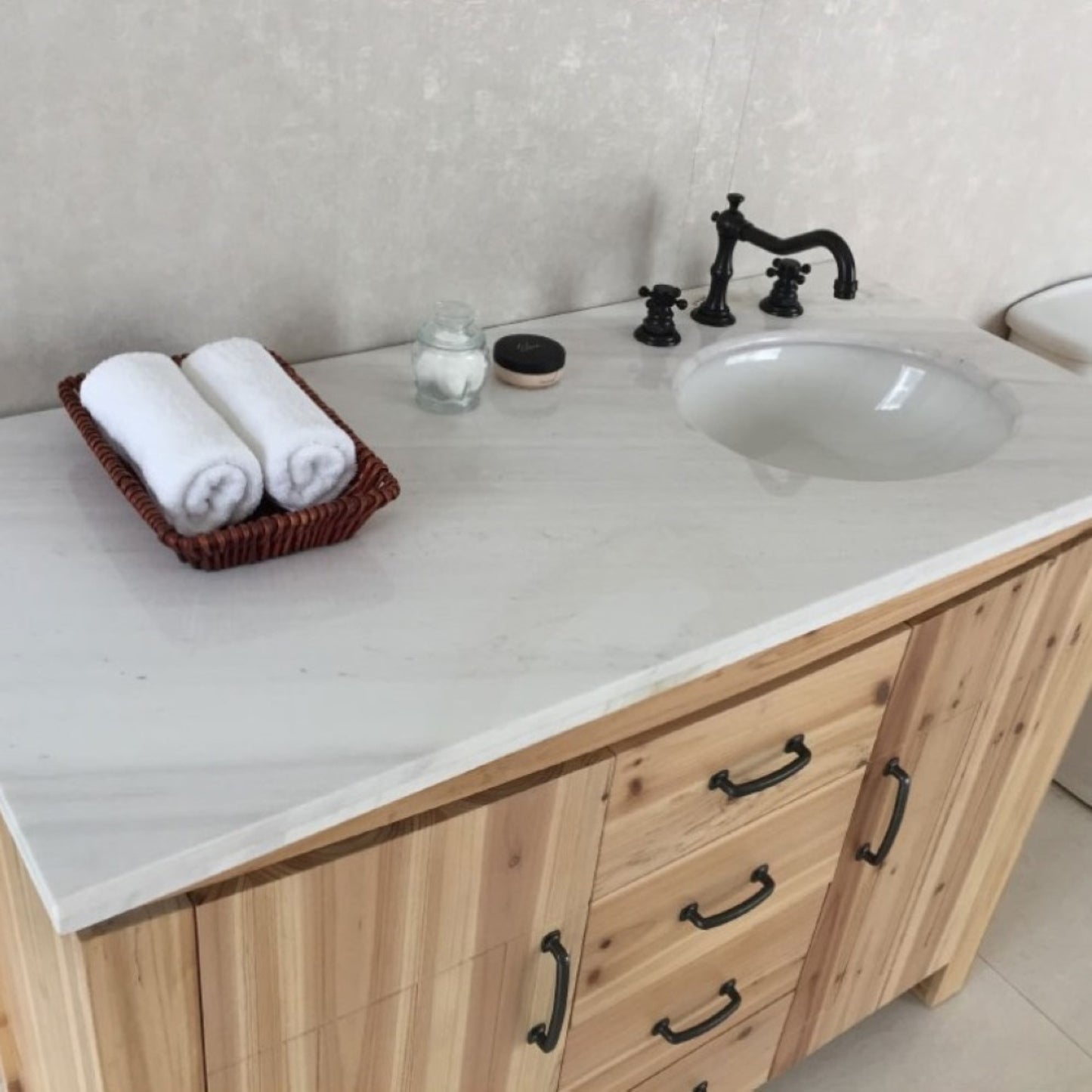 48" Single sink vanity solid fir natural