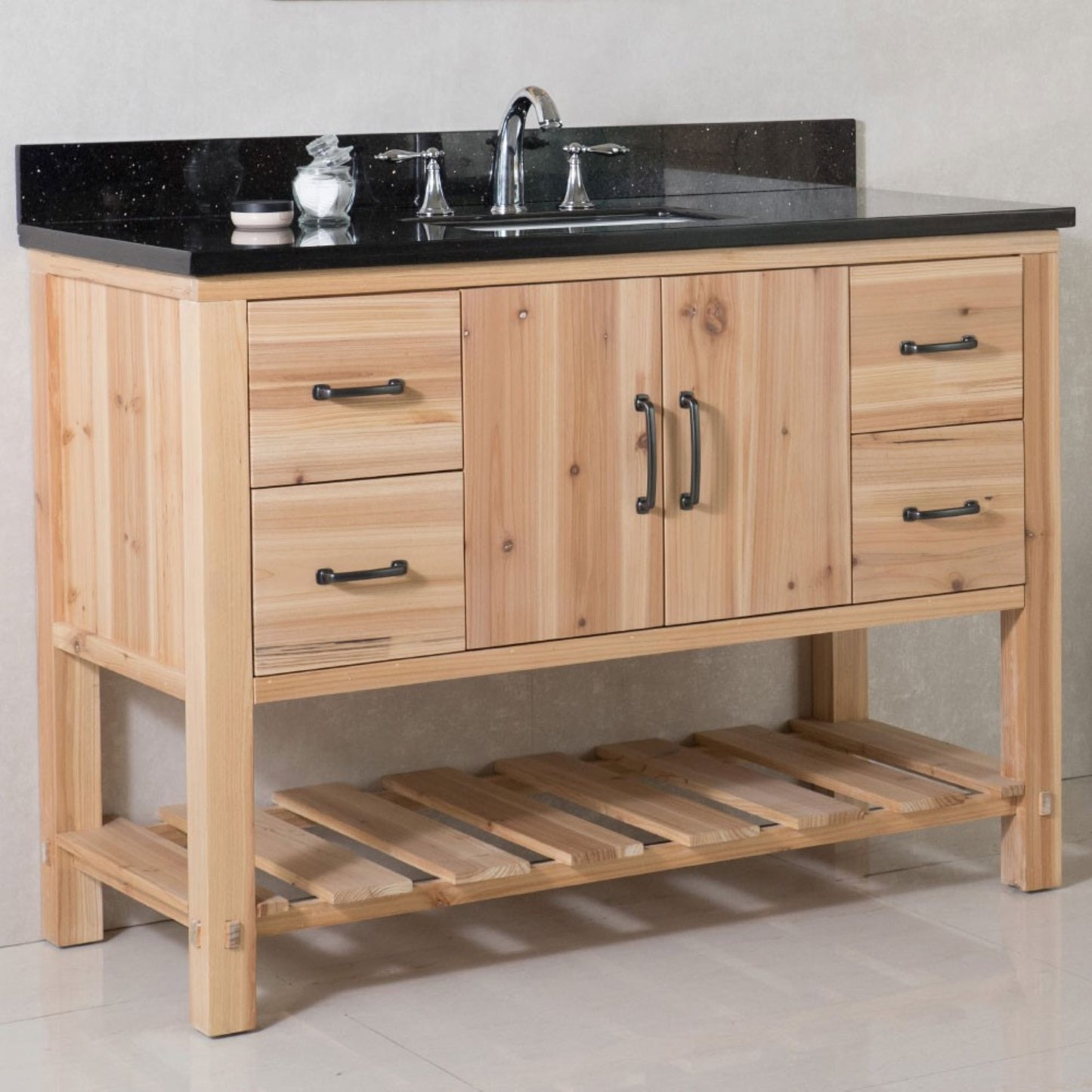 48" Single sink vanity solid fir natural