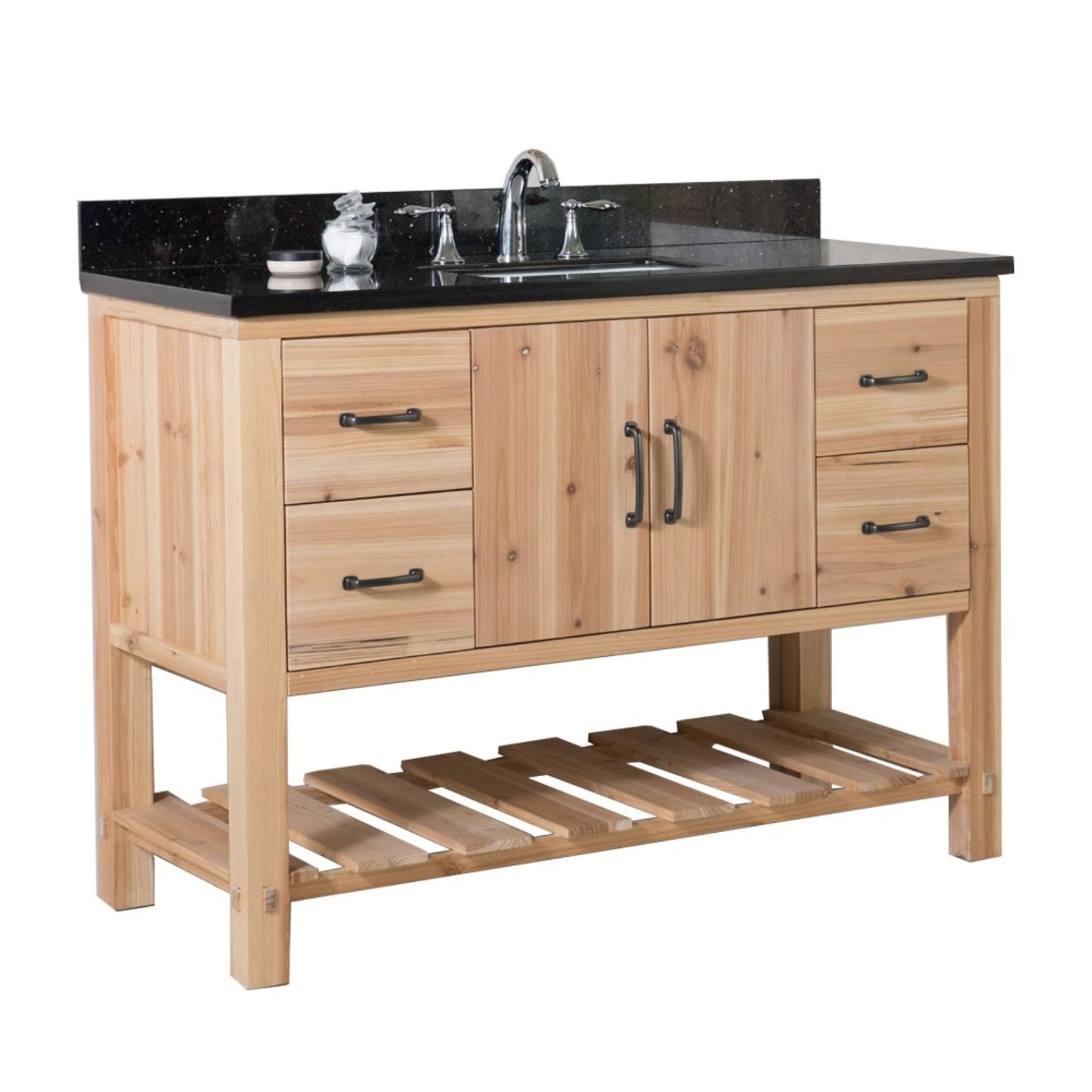 48" Single sink vanity solid fir natural