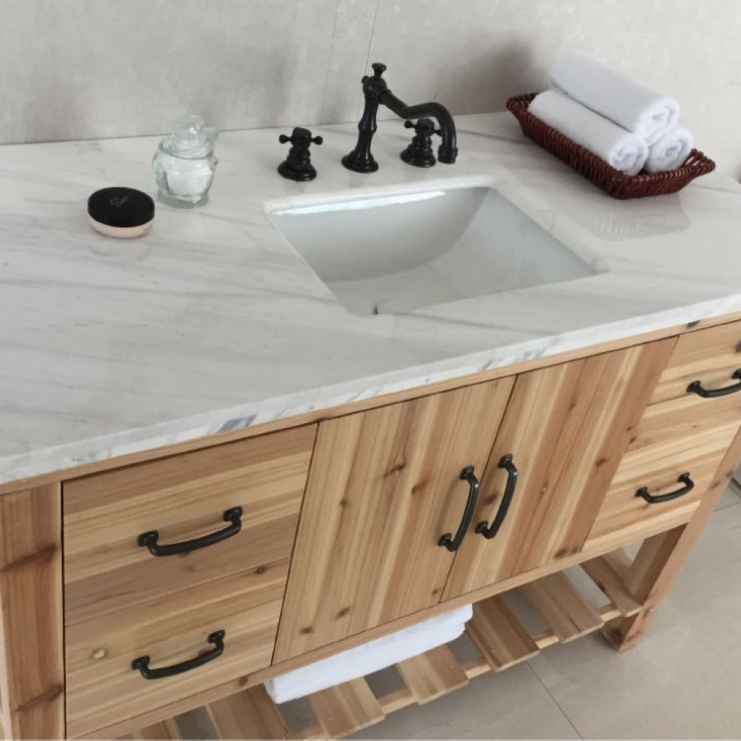 48" Single sink vanity solid fir natural