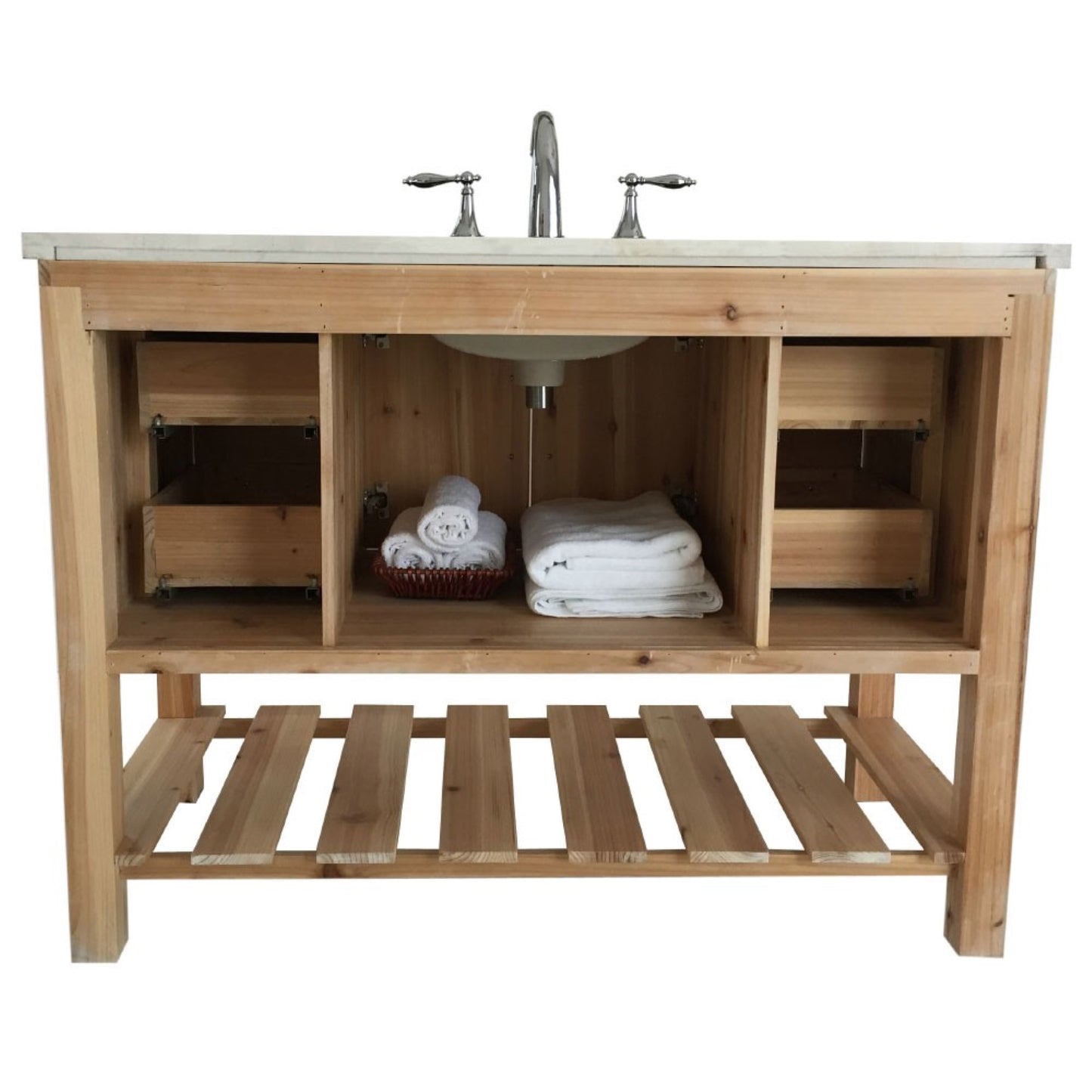 48" Single sink vanity solid fir natural