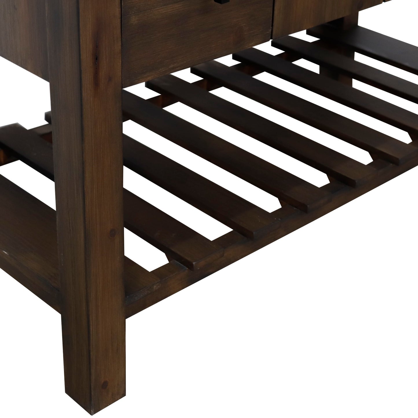 39" Single Sink Vanity Rustic Wood Finish in Gray Concrete Top