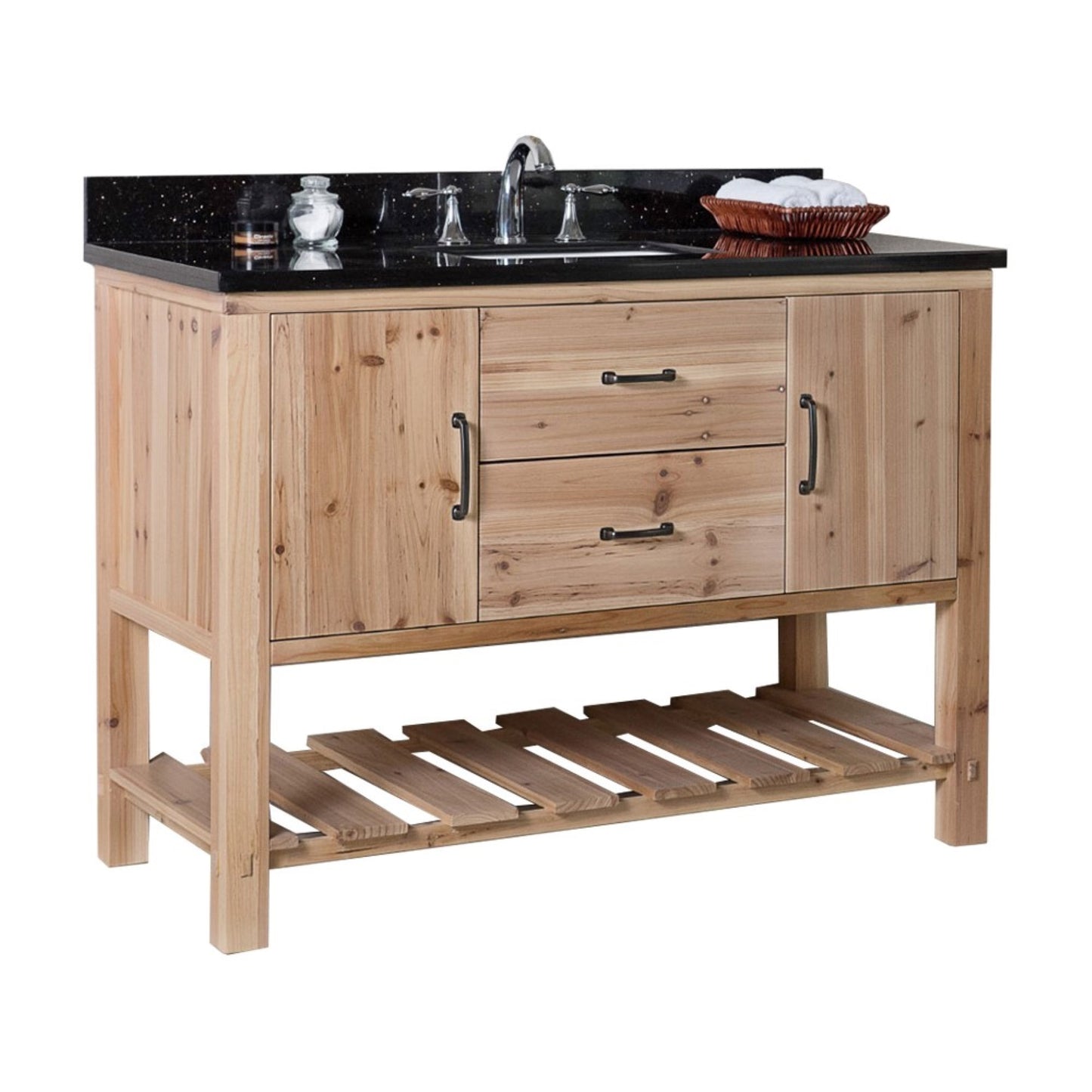 48" Single sink vanity solid fir natural