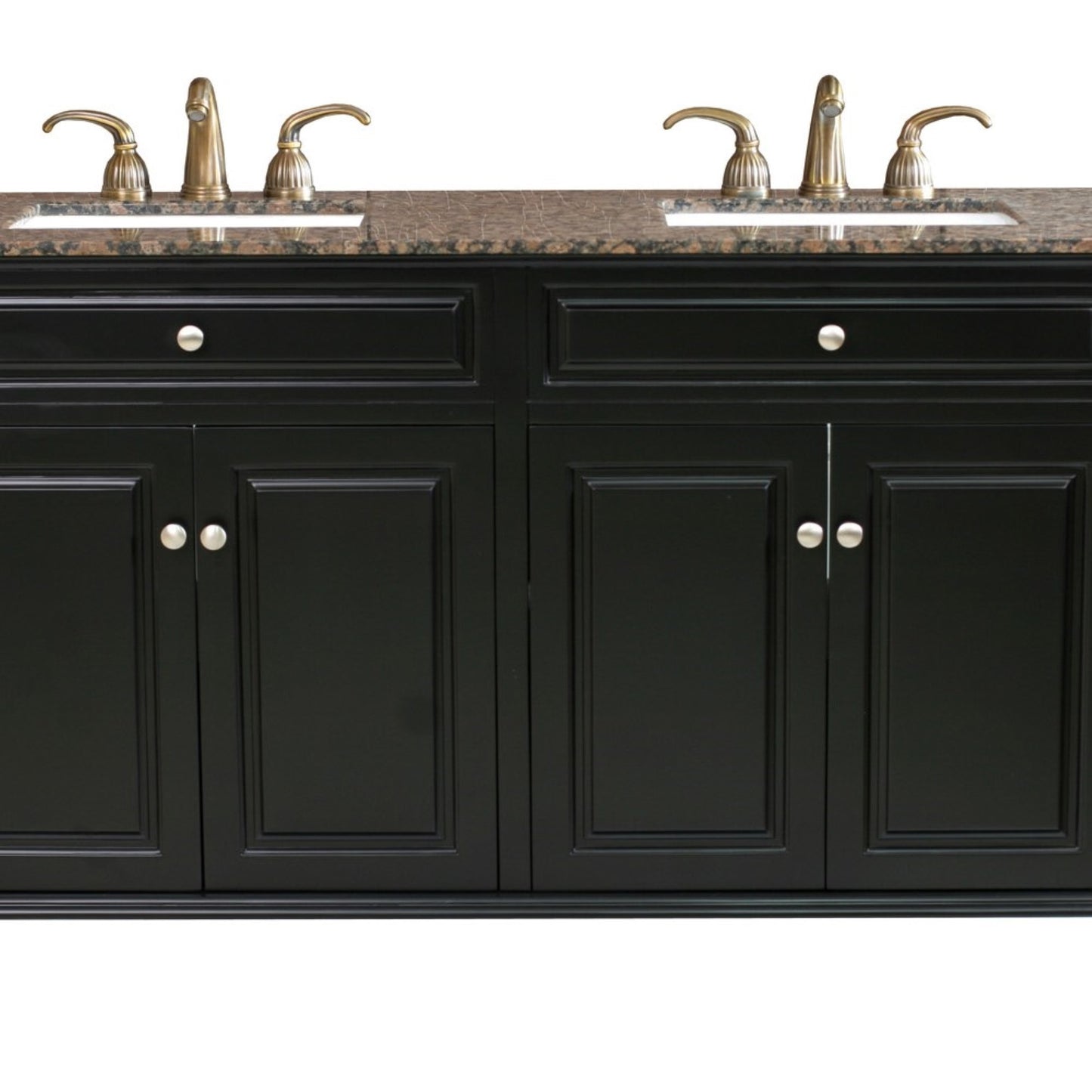 62" Double sink vanity wood ebony