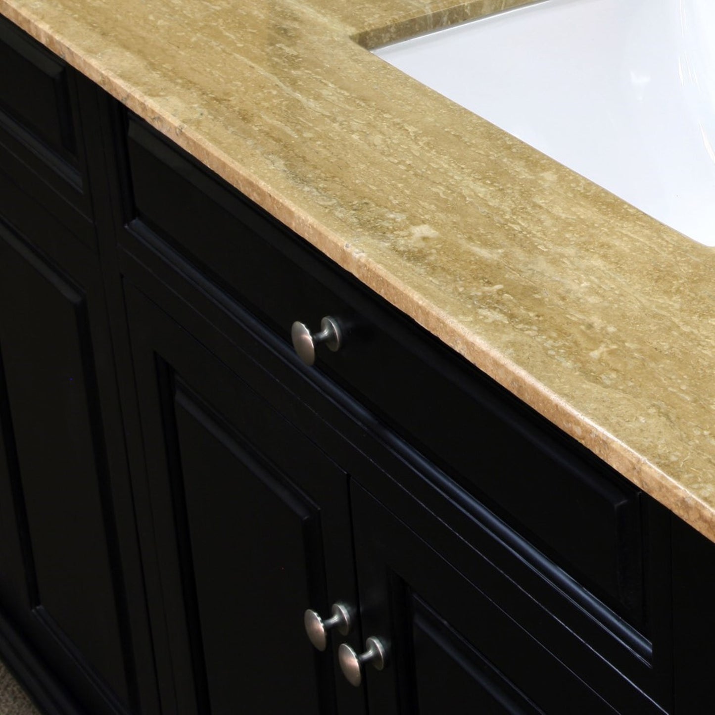 62" Double sink vanity wood ebony