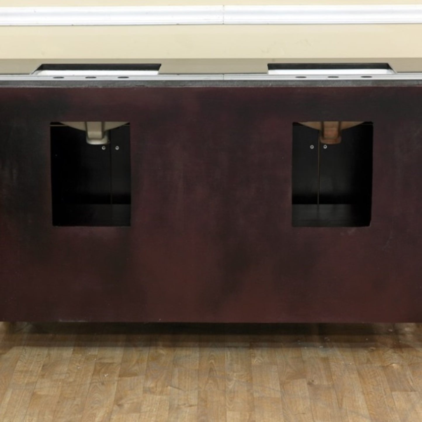 62" Double sink vanity dark mahogany
