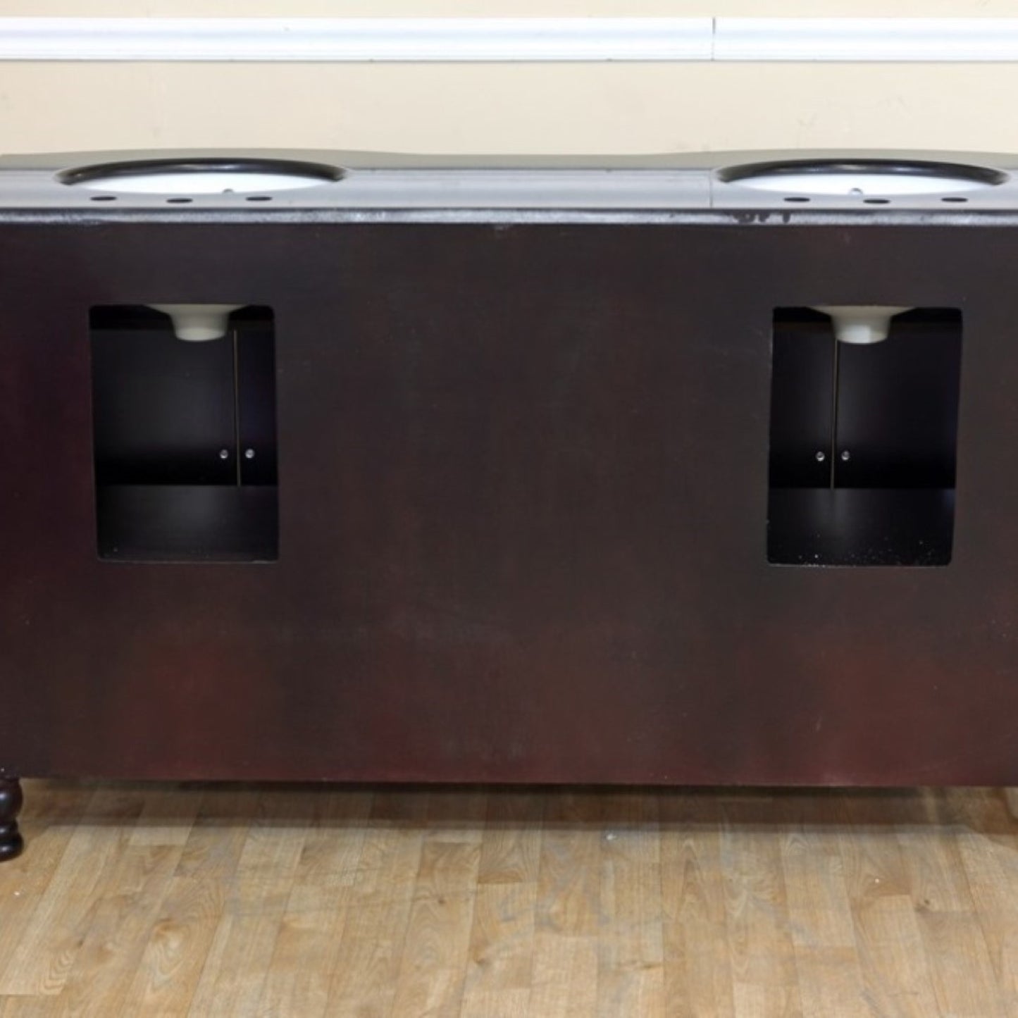 62" Double sink vanity dark mahogany black galaxy
