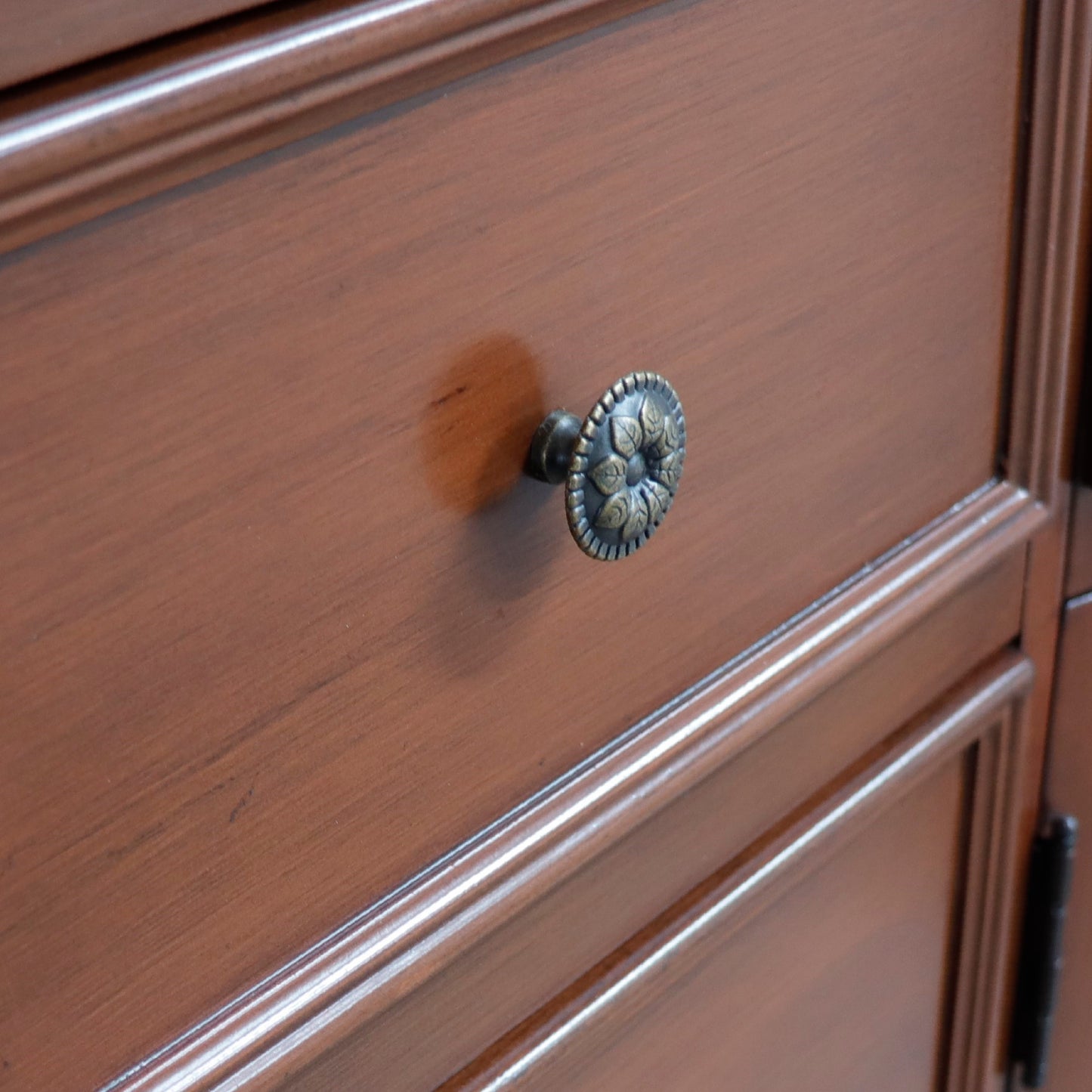 62" Double sink vanity Walnut finish in Cream Marble top