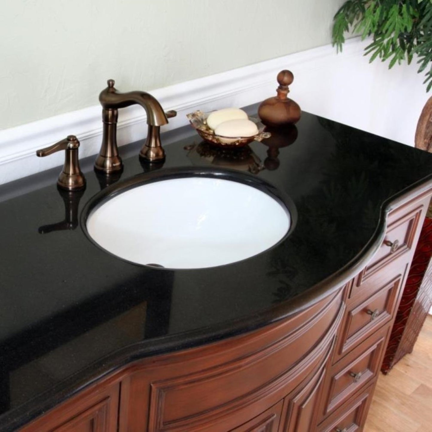 48" Single sink vanity wood brown cherry