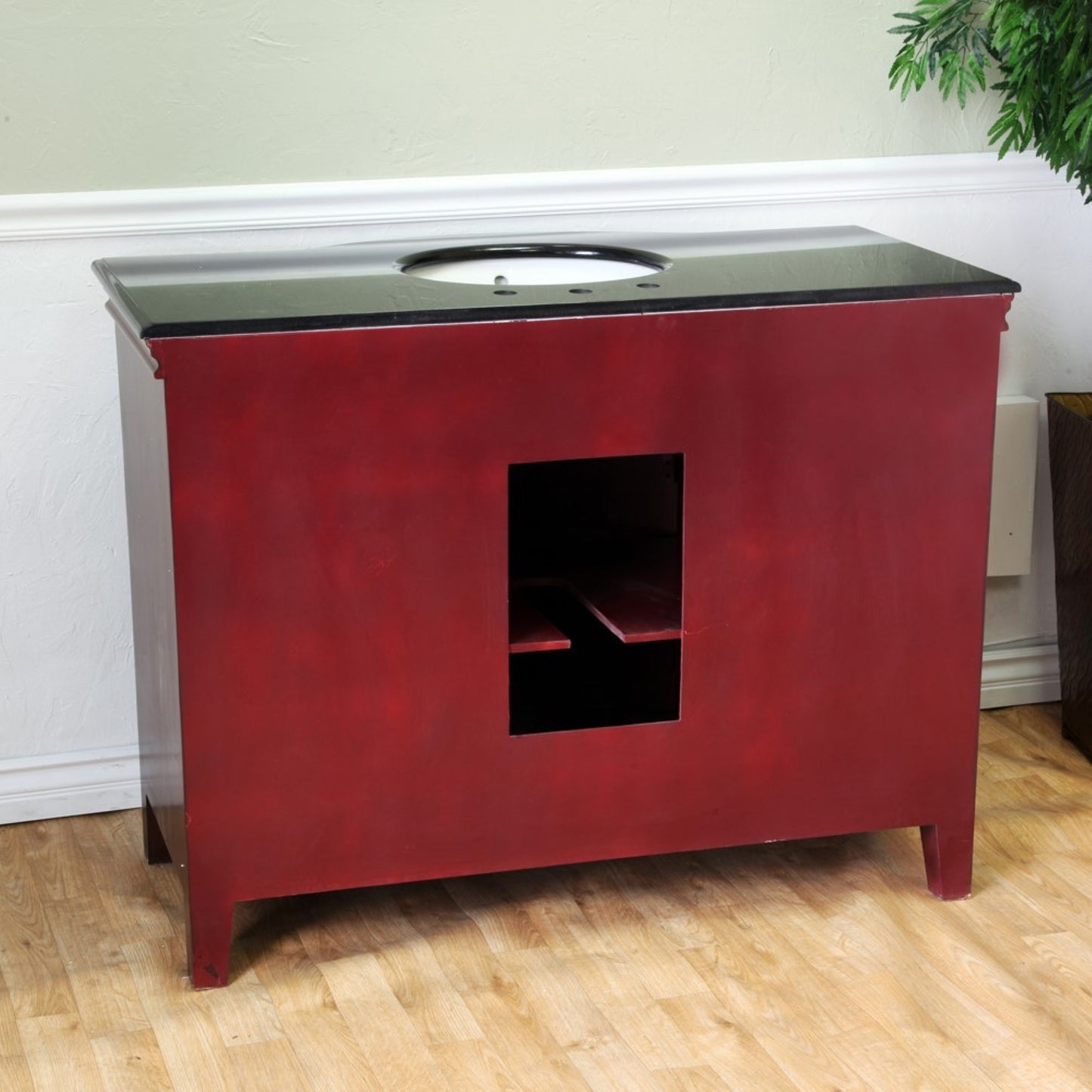 48" Single sink vanity wood brown cherry
