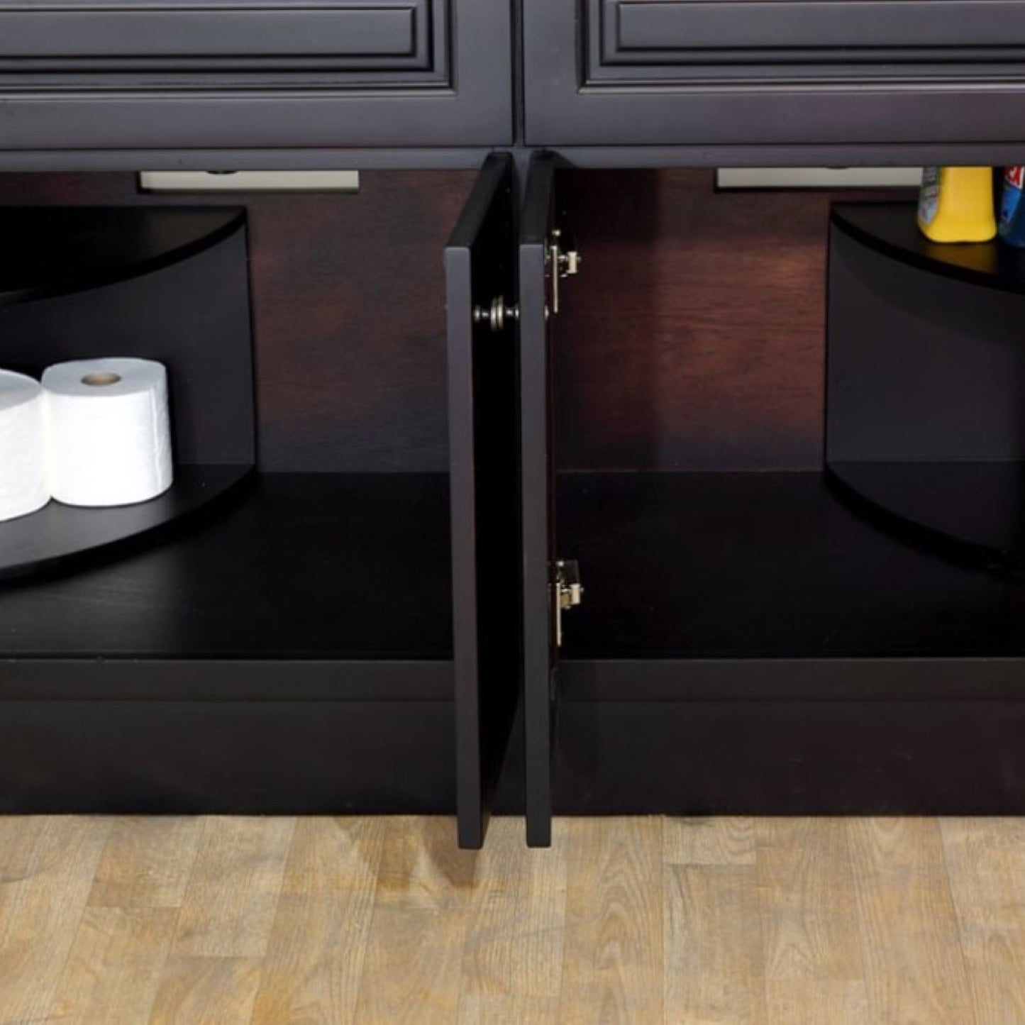 55" Double sink vanity dark mahogany