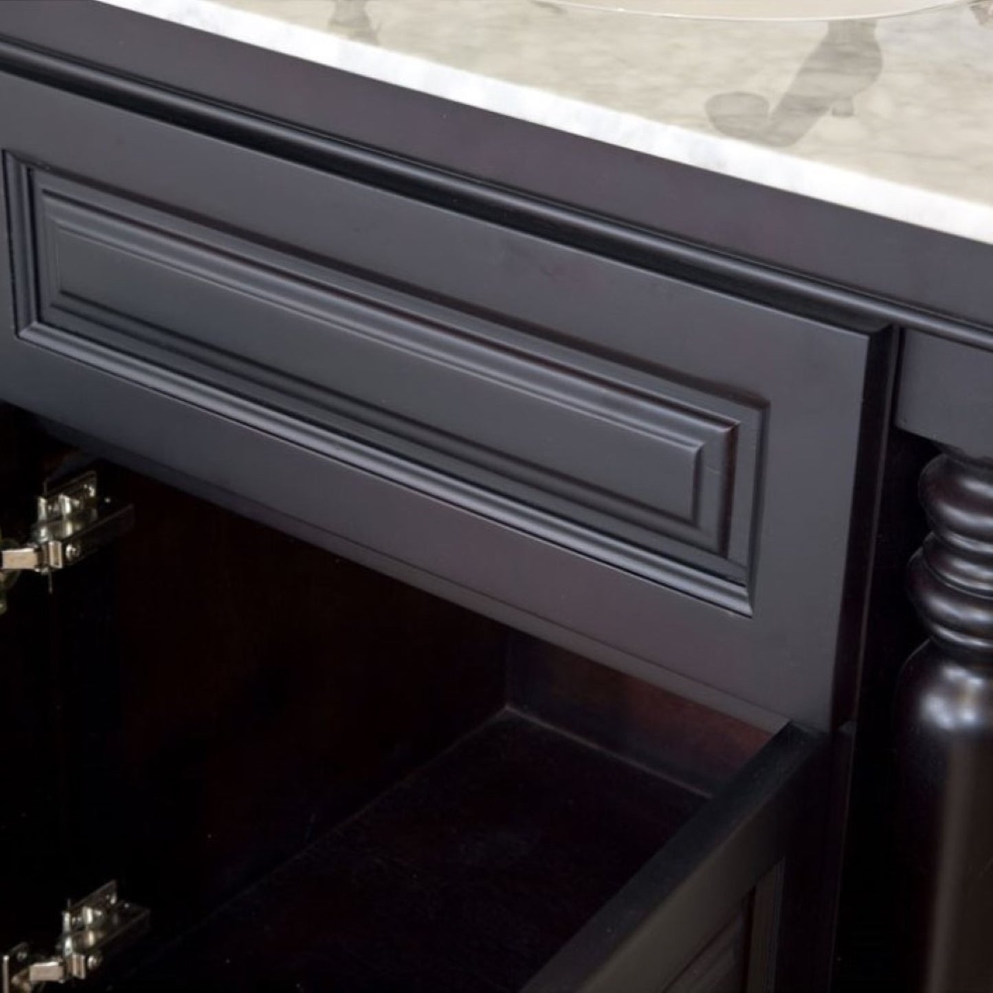 55" Double sink vanity dark mahogany