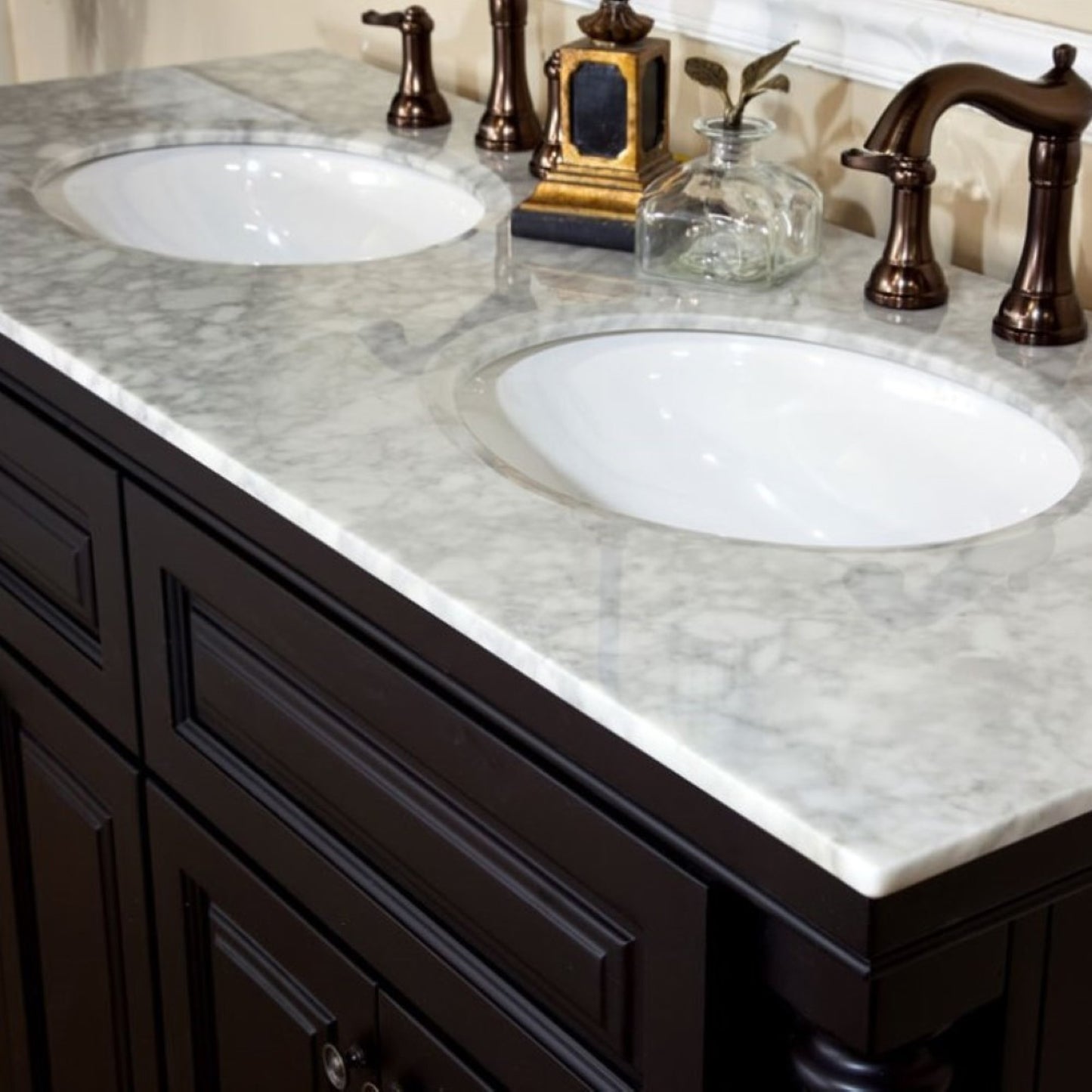 74" Double sink vanity dark mahogany