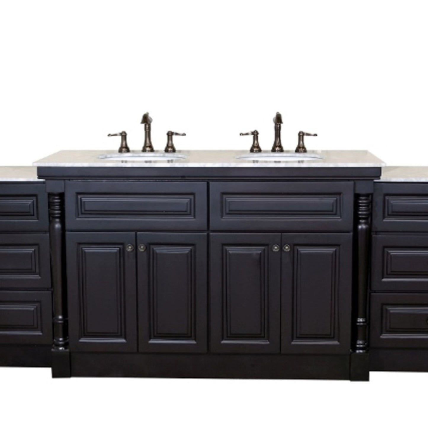 93" Double sink vanity dark mahogany