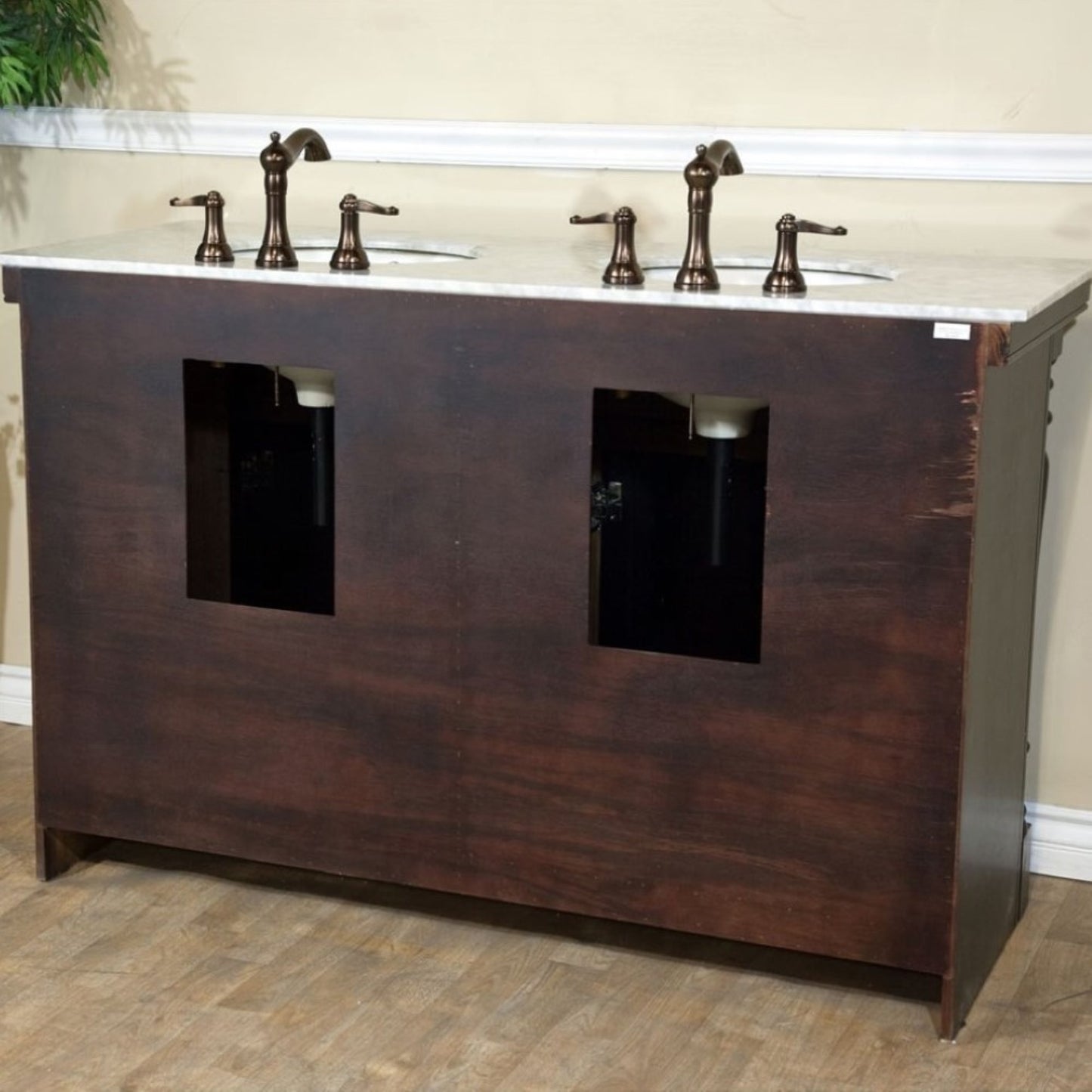93" Double sink vanity dark mahogany