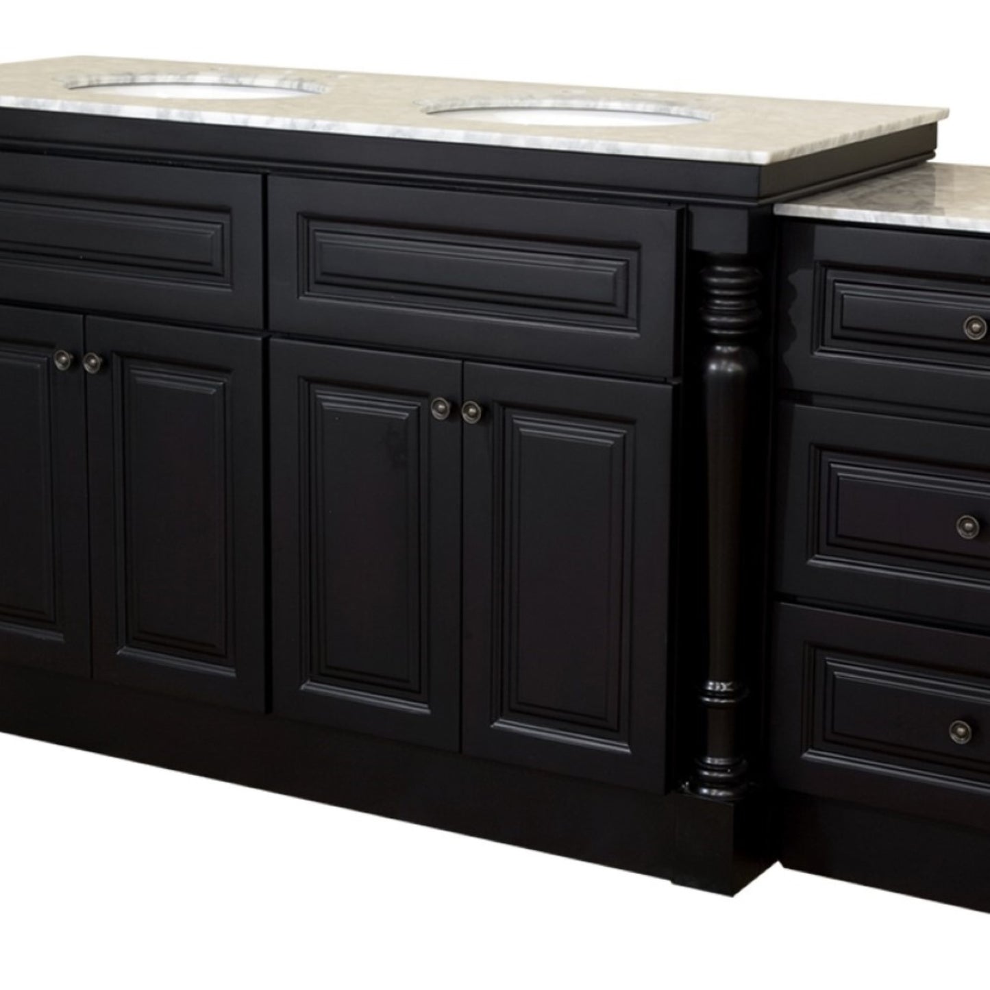 93" Double sink vanity dark mahogany