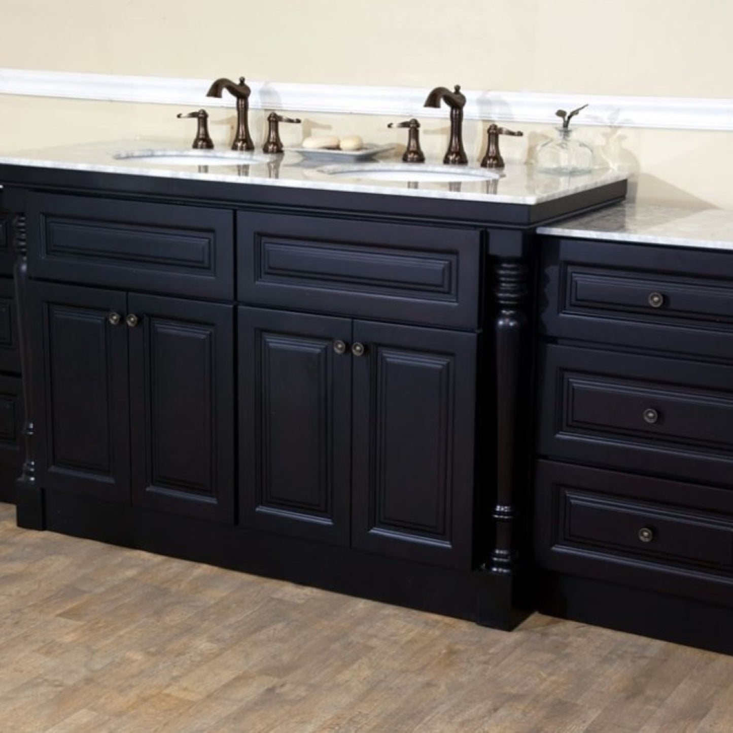 93" Double sink vanity dark mahogany