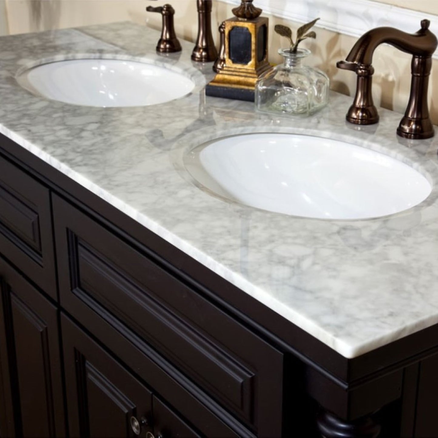 93" Double sink vanity dark mahogany