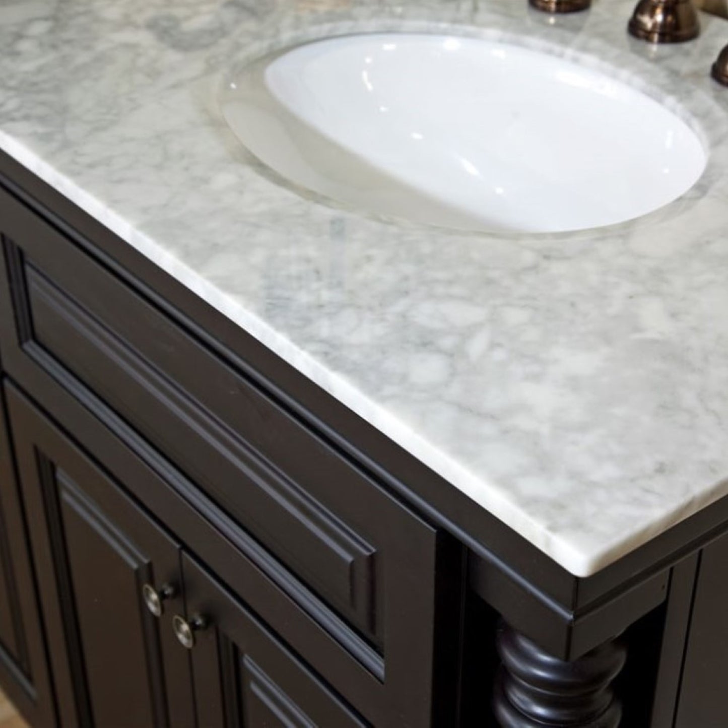 93" Double sink vanity dark mahogany