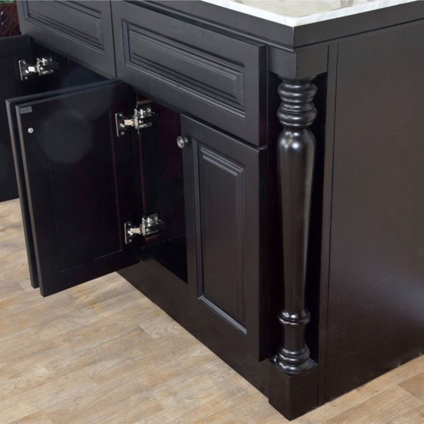 93" Double sink vanity dark mahogany