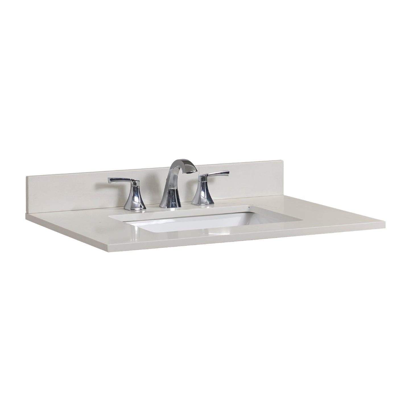 31" Composite Stone Vanity Top in Milano White with White Sink