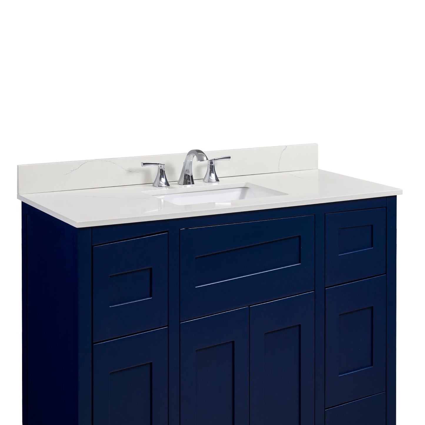 49" Composite Stone Vanity Top in Milano White with White Sink