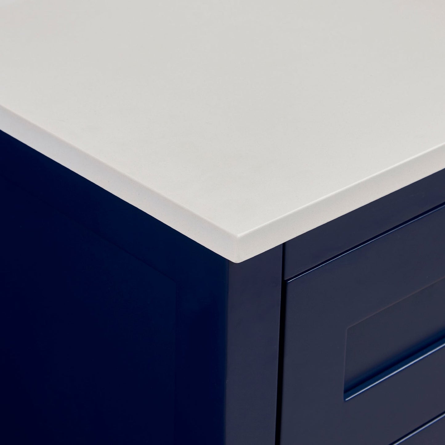 49" Composite Stone Vanity Top in Milano White with White Sink