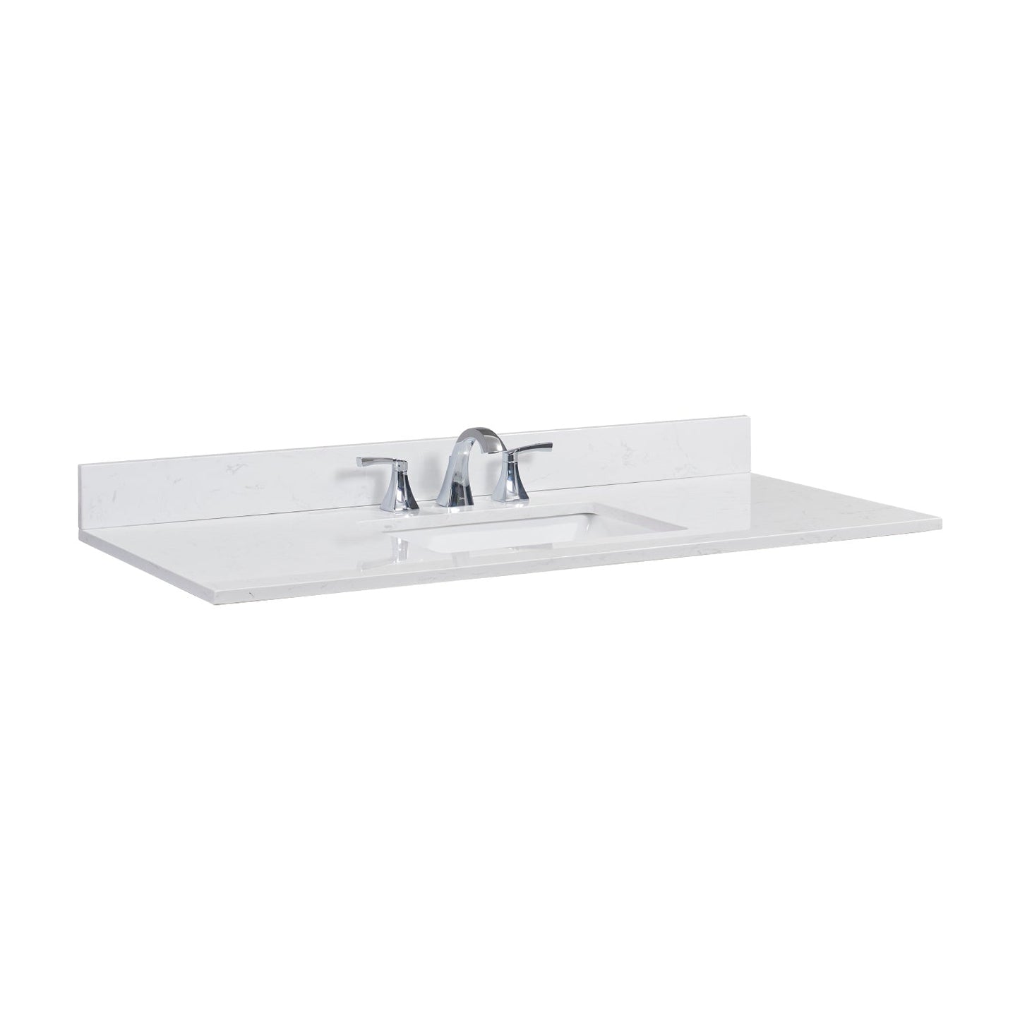 49" Composite Stone Vanity Top in Jazz White with White Sink