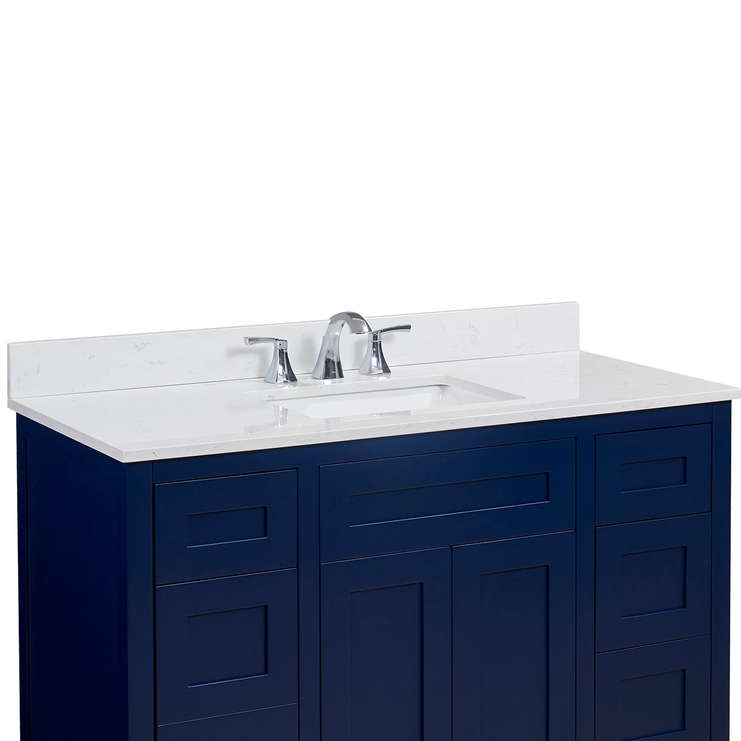 49" Composite Stone Vanity Top in Jazz White with White Sink