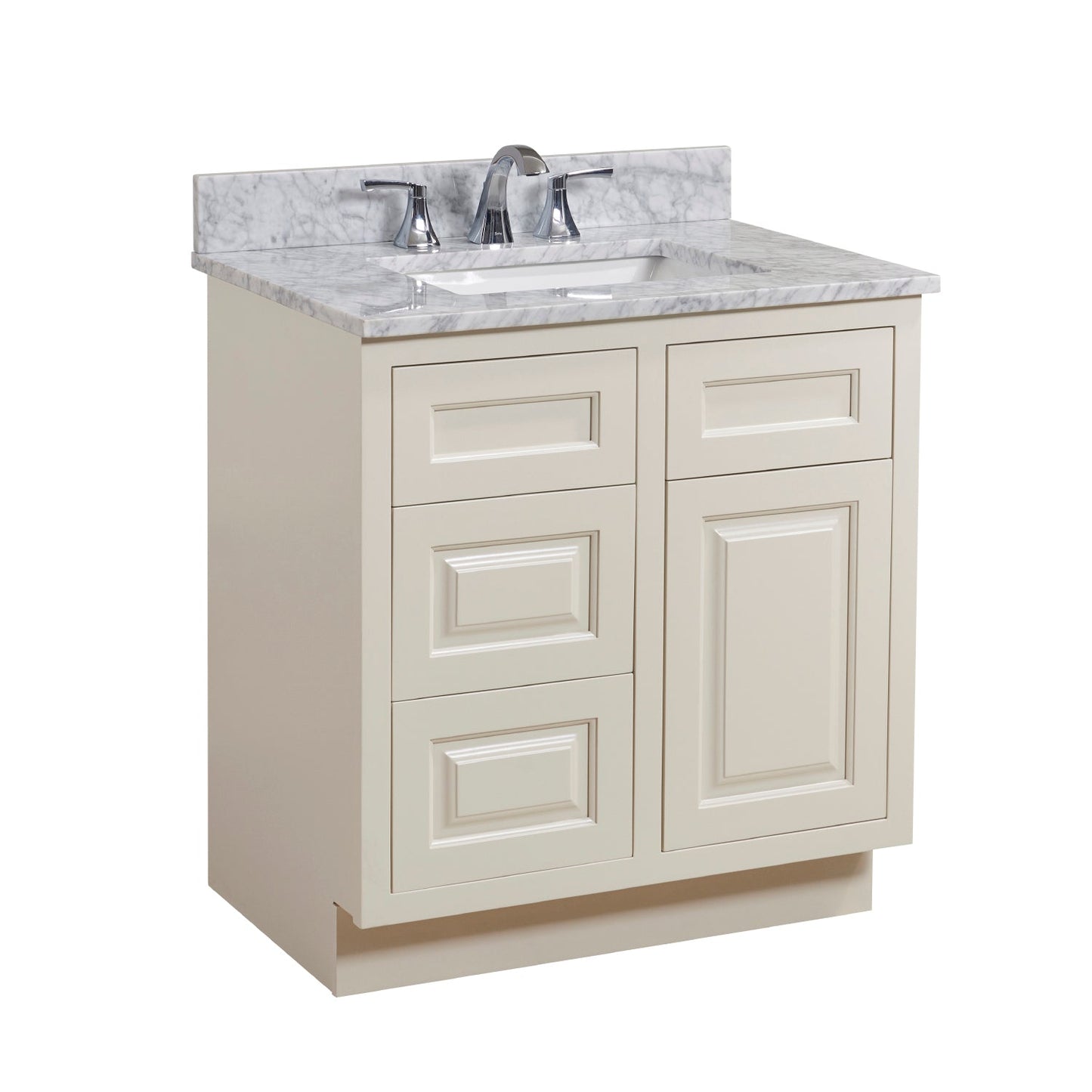 31" Natural Marble Vanity Top with White Sink