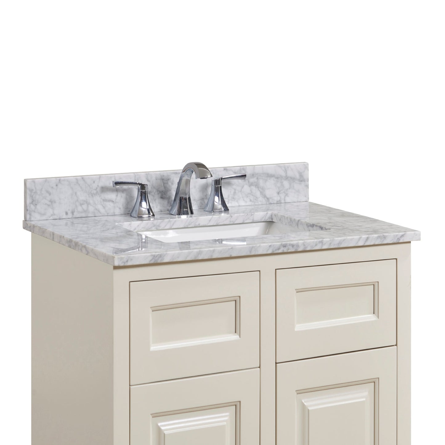31" Natural Marble Vanity Top with White Sink