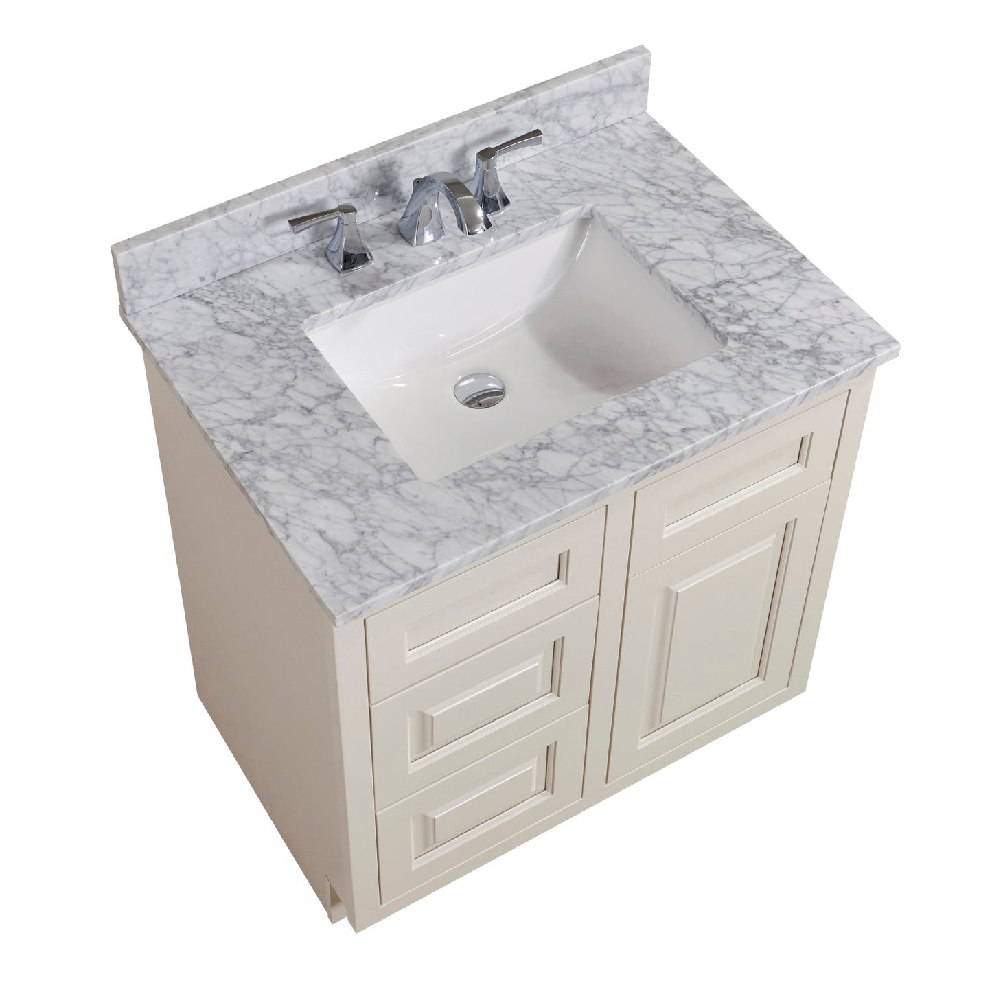 31" Natural Marble Vanity Top with White Sink