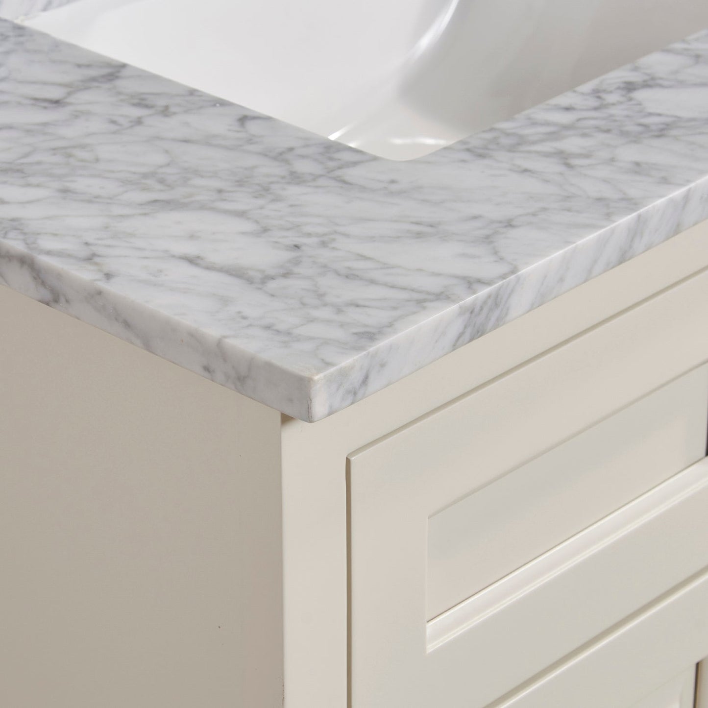 31" Natural Marble Vanity Top with White Sink