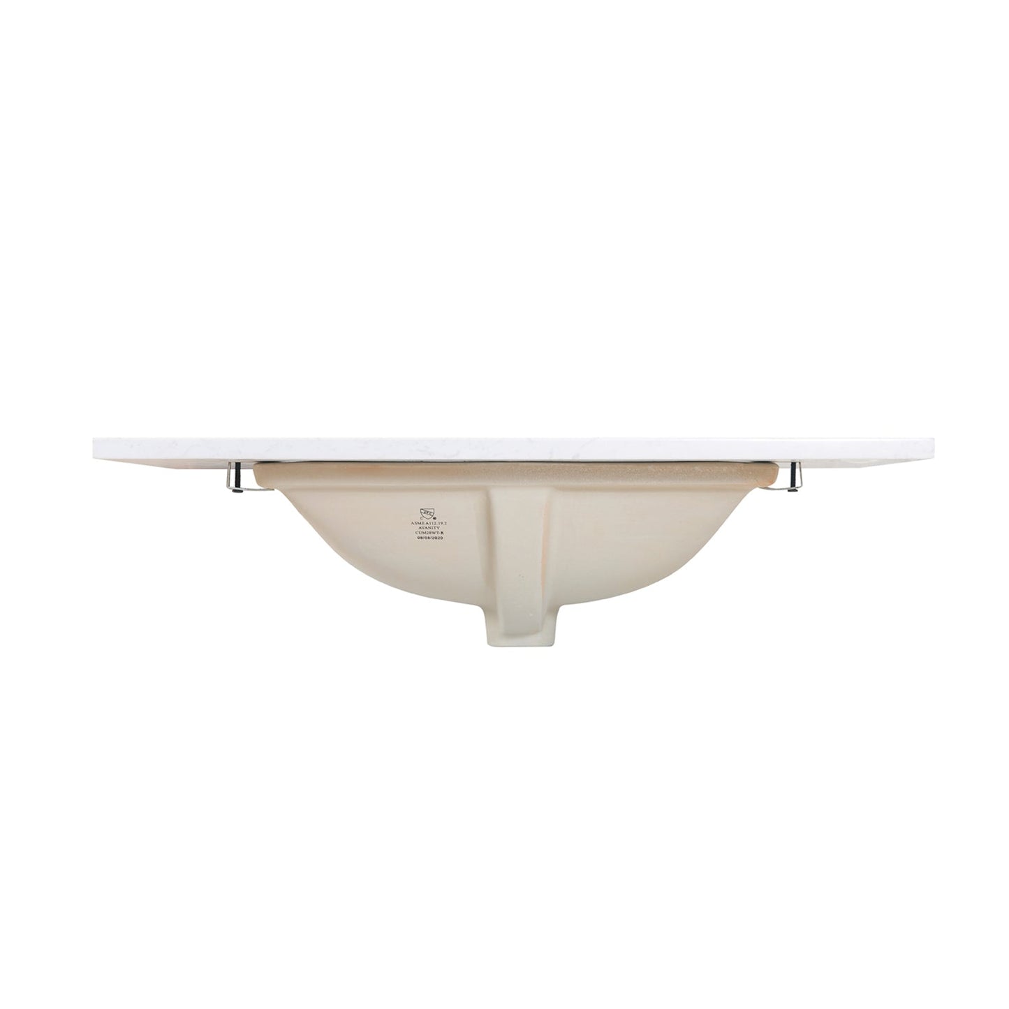 31" Composite Stone Vanity Top in Aosta White with White Sink