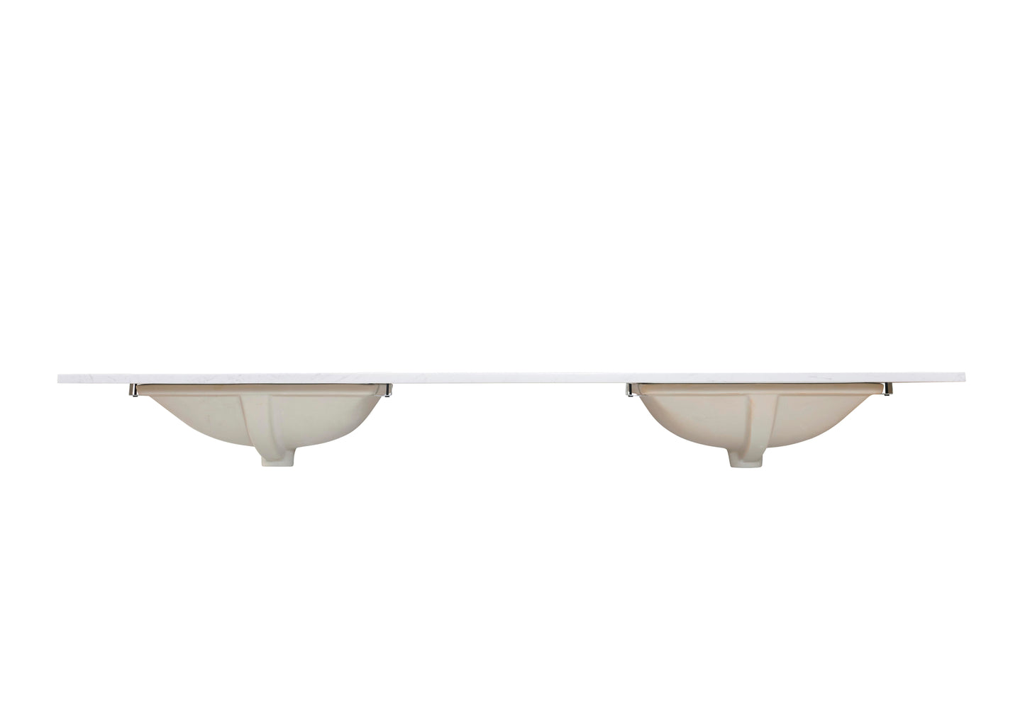 72" Composite Stone Vanity Top in Aosta White with White Sink